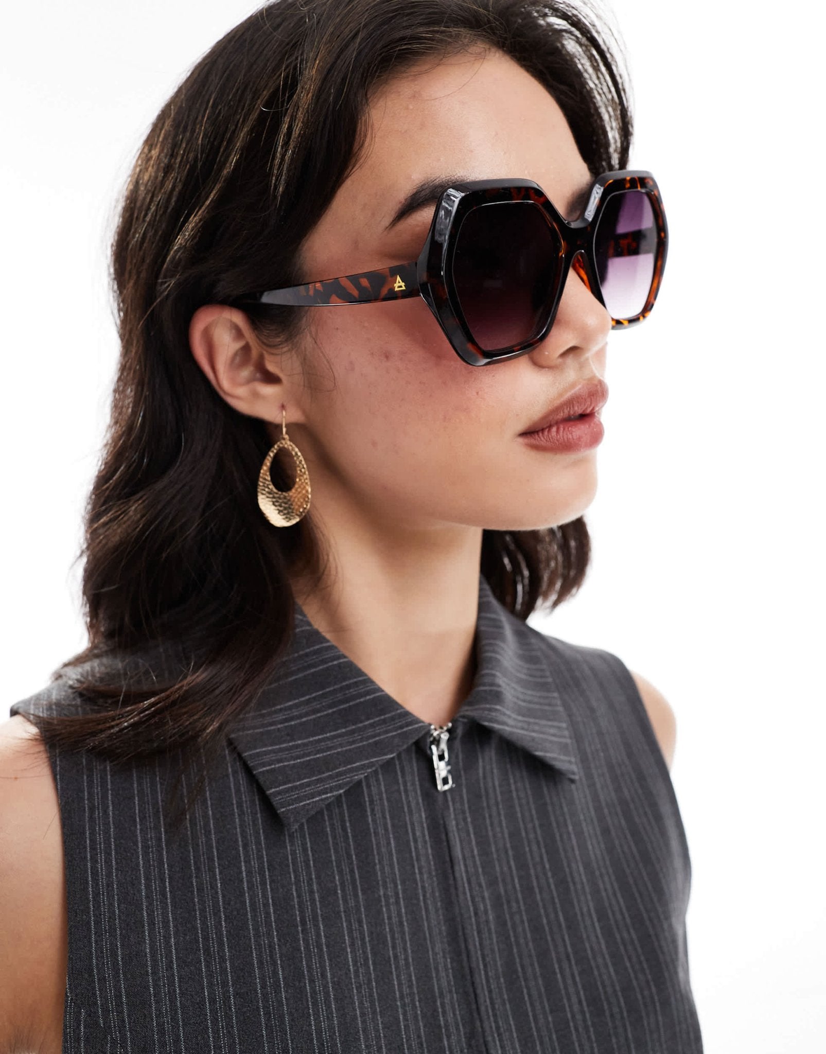 AIRE meteor hexagonal sunglasses in tortoiseshell - ASOS Sample Sale EU Store