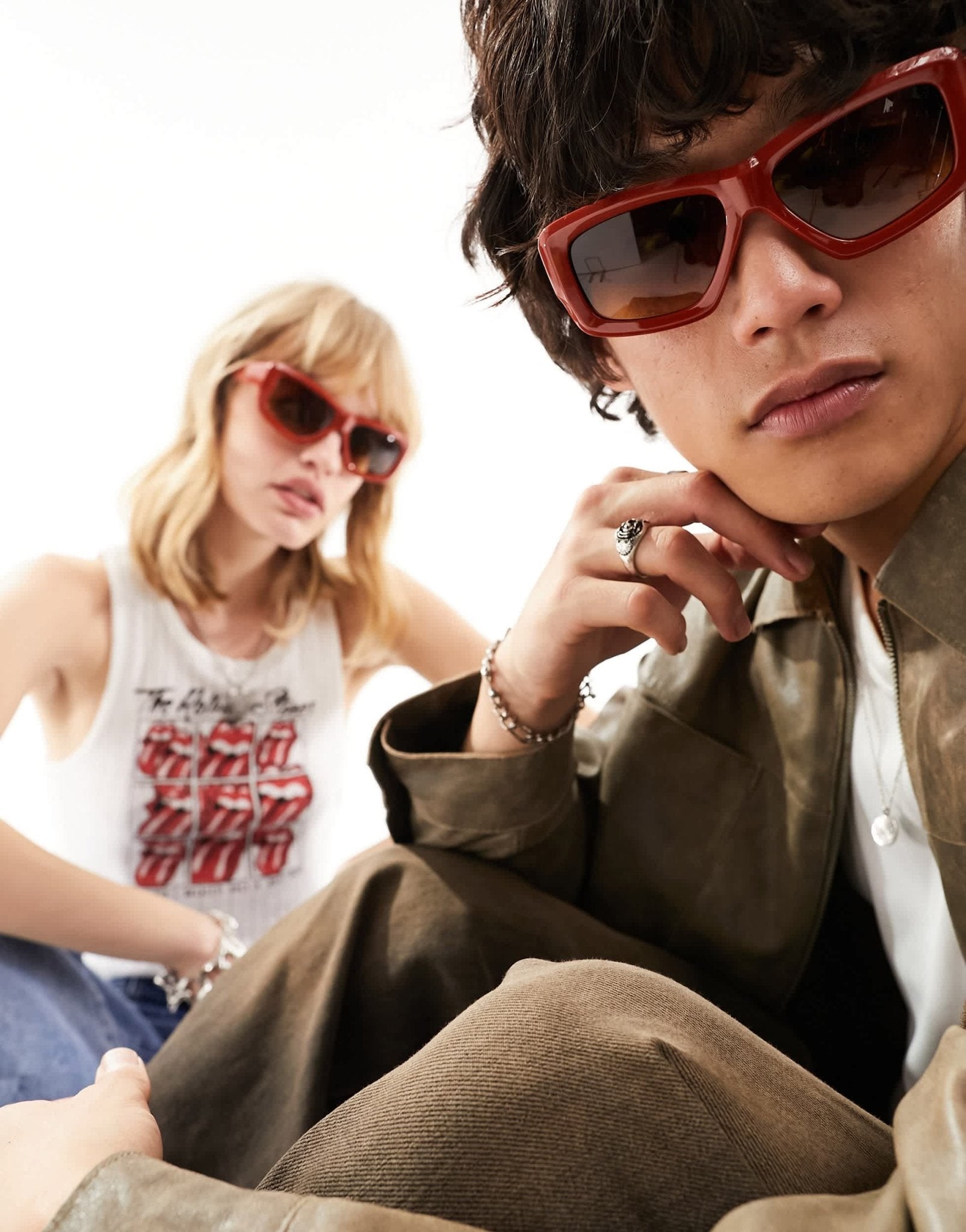AJ Morgan chunky sunglasses in rust - ASOS Sample Sale EU Store
