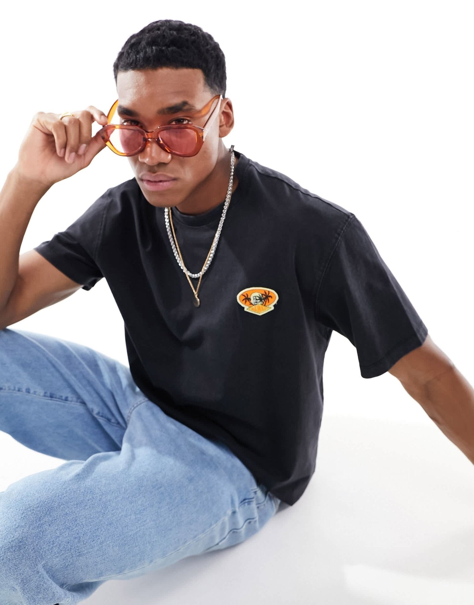 AJ Morgan oversized angular sunglasses in rust - ASOS Sample Sale EU Store