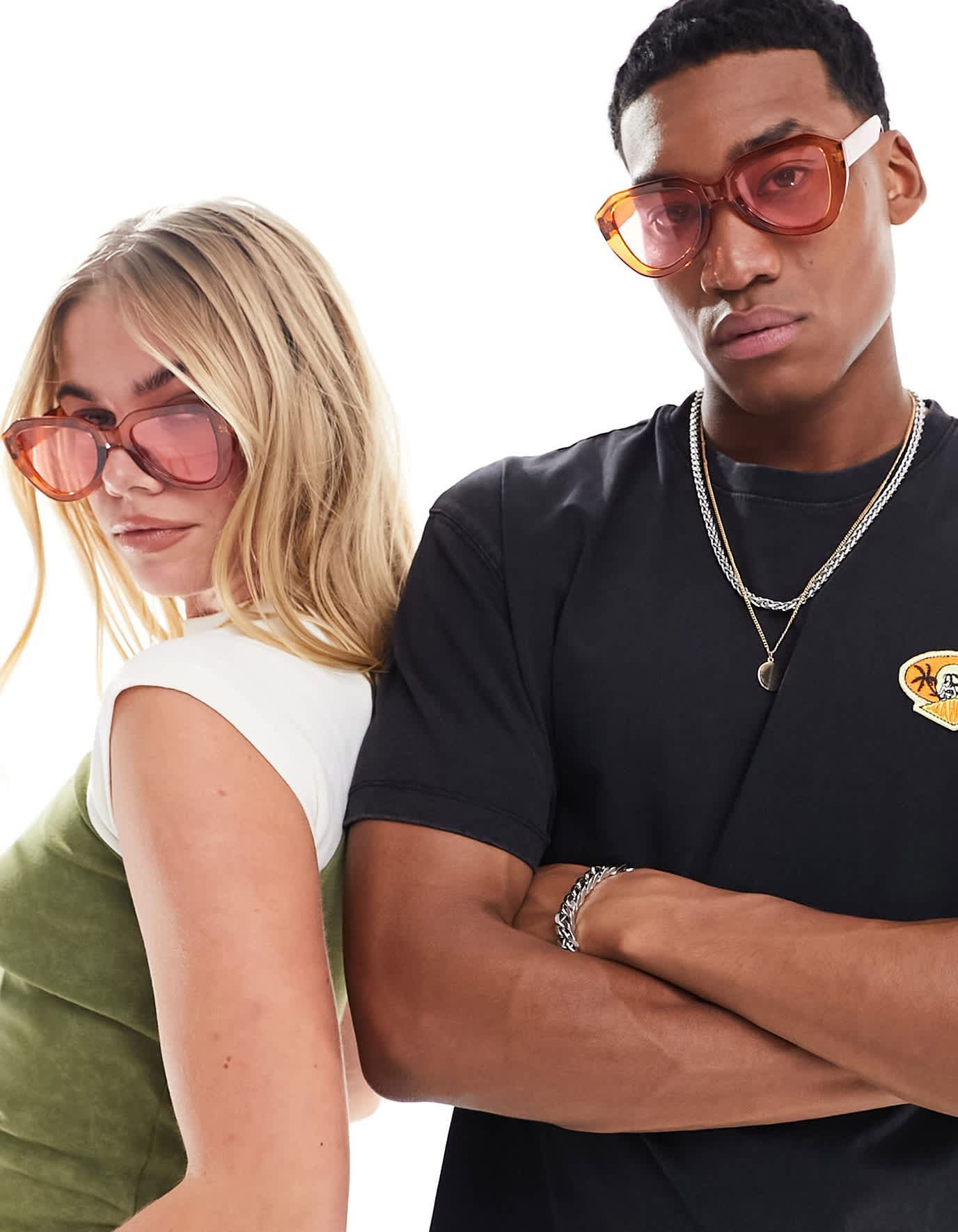 AJ Morgan oversized angular sunglasses in rust - ASOS Sample Sale EU Store