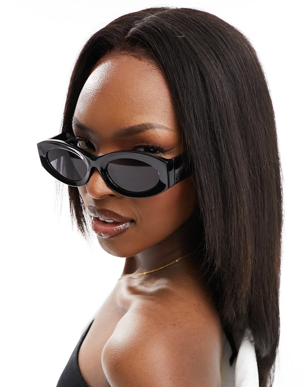 AJ Morgan slim cat eye sunglasses in black - ASOS Sample Sale EU Store