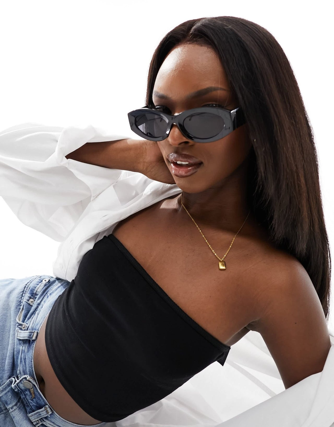 AJ Morgan slim cat eye sunglasses in black - ASOS Sample Sale EU Store
