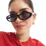 AJ Morgan slim wraparound sunglasses in black