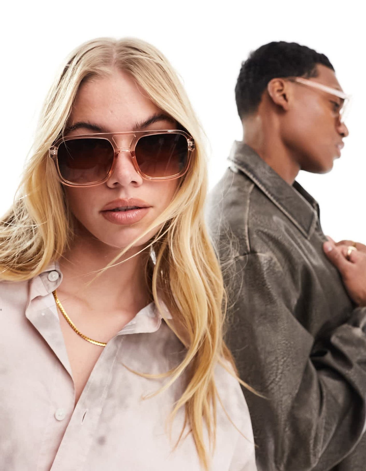 AJ Morgan york aviator sunglasses in cream - ASOS Sample Sale EU Store