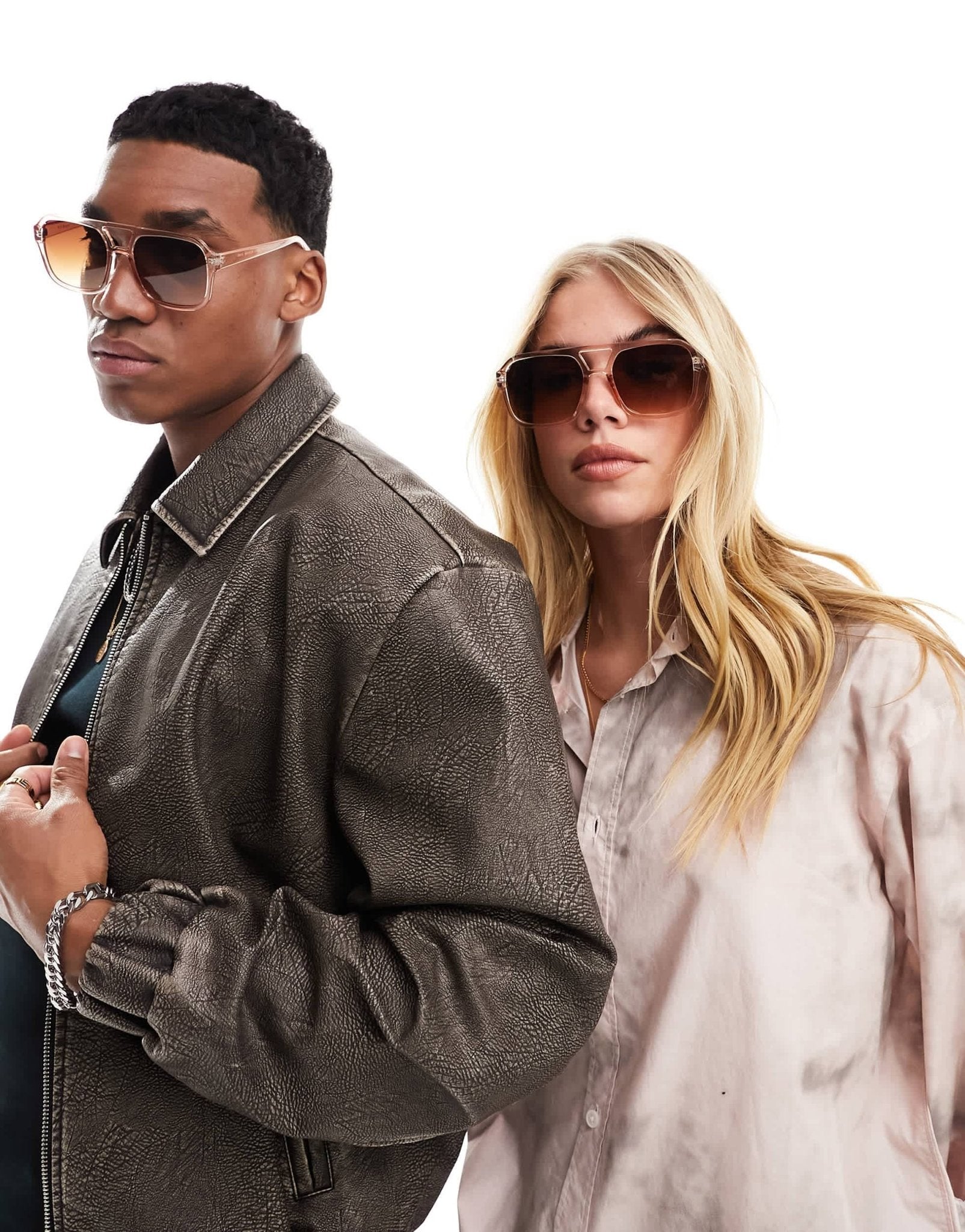 AJ Morgan york aviator sunglasses in cream - ASOS Sample Sale EU Store