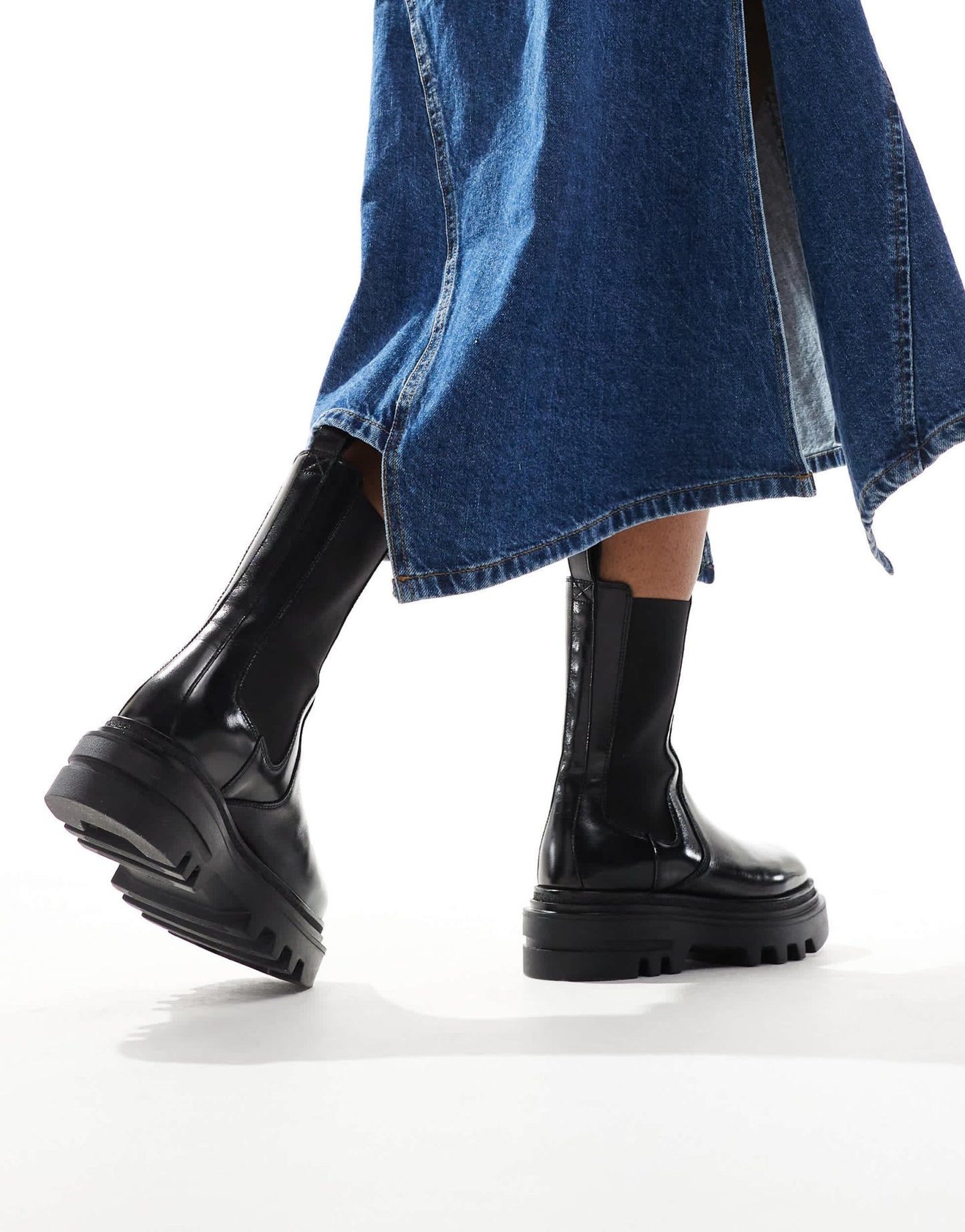 AllSaints Alex leather chunky chelsea boots in black - ASOS Sample Sale EU Store