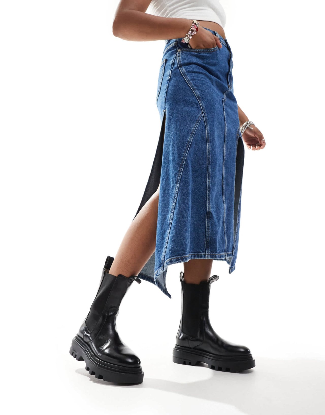 AllSaints Alex leather chunky chelsea boots in black - ASOS Sample Sale EU Store