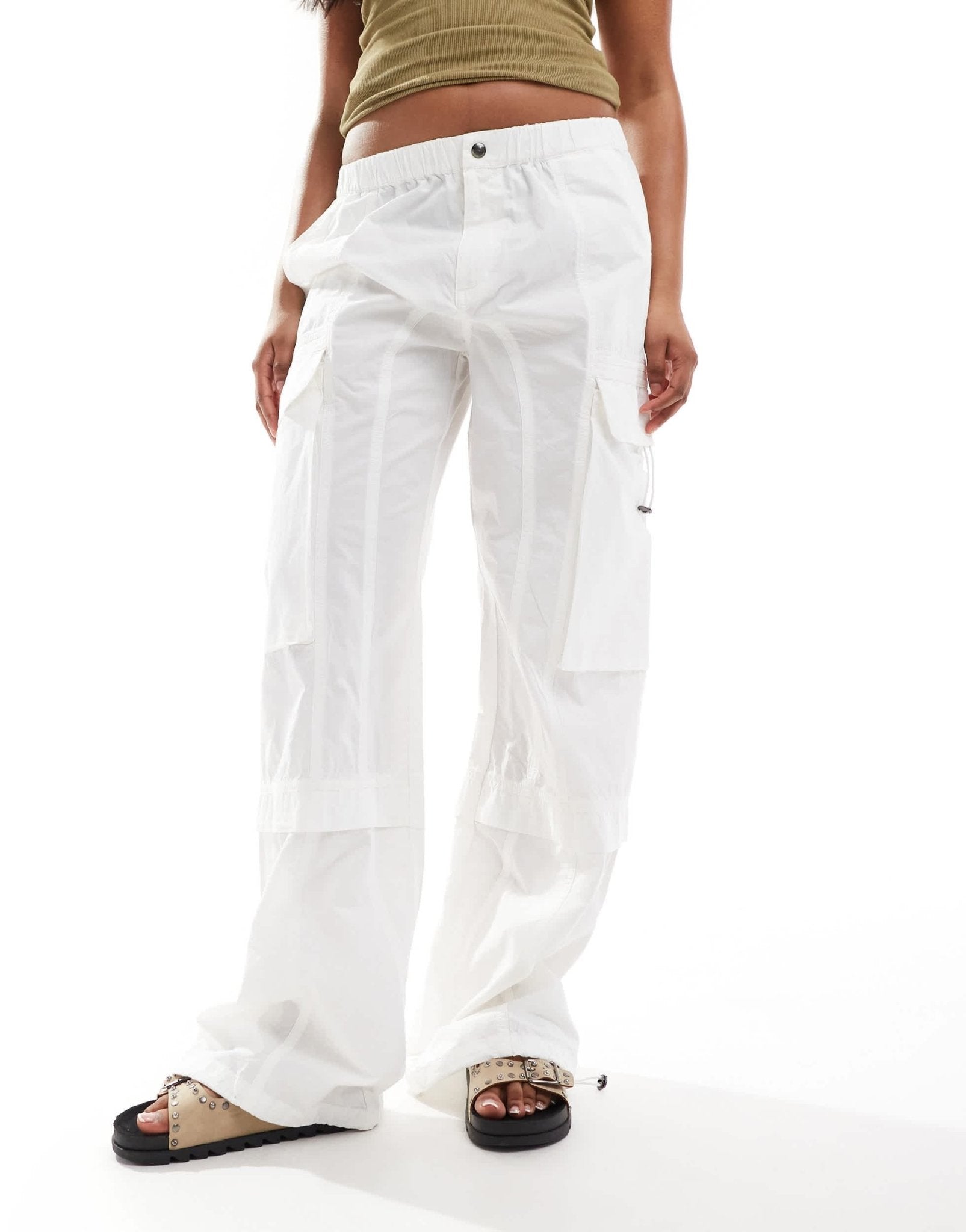 AllSaints Barbara cargo parachute trousers in white - ASOS Sample Sale EU Store