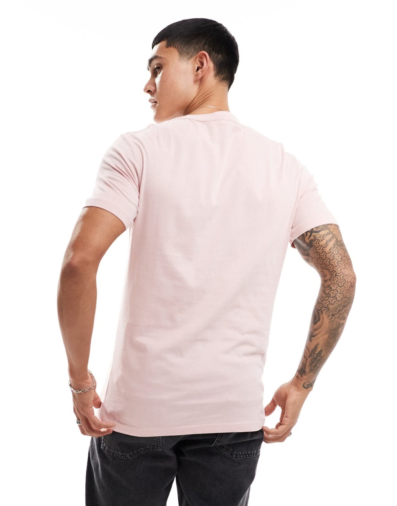 AllSaints Brace brushed cotton t-shirt in pale pink - ASOS Sample Sale EU Store