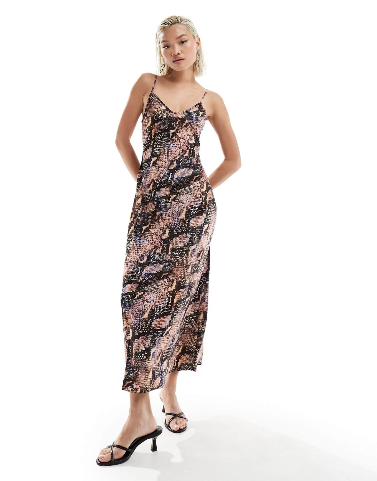 AllSaints Bryony Tahoe satin midi dress in snake print - ASOS Sample Sale EU Store