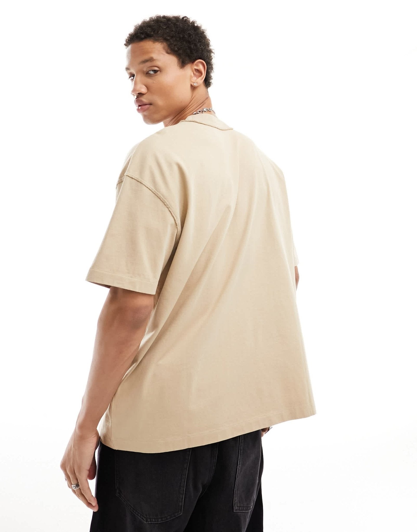 AllSaints Isac oversized t-shirt in toffee taupe - ASOS Sample Sale EU Store