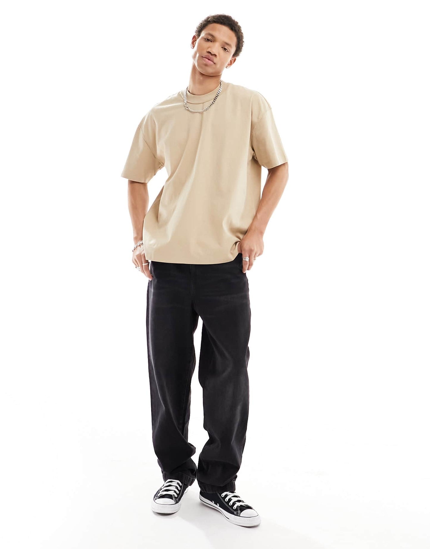 AllSaints Isac oversized t-shirt in toffee taupe - ASOS Sample Sale EU Store