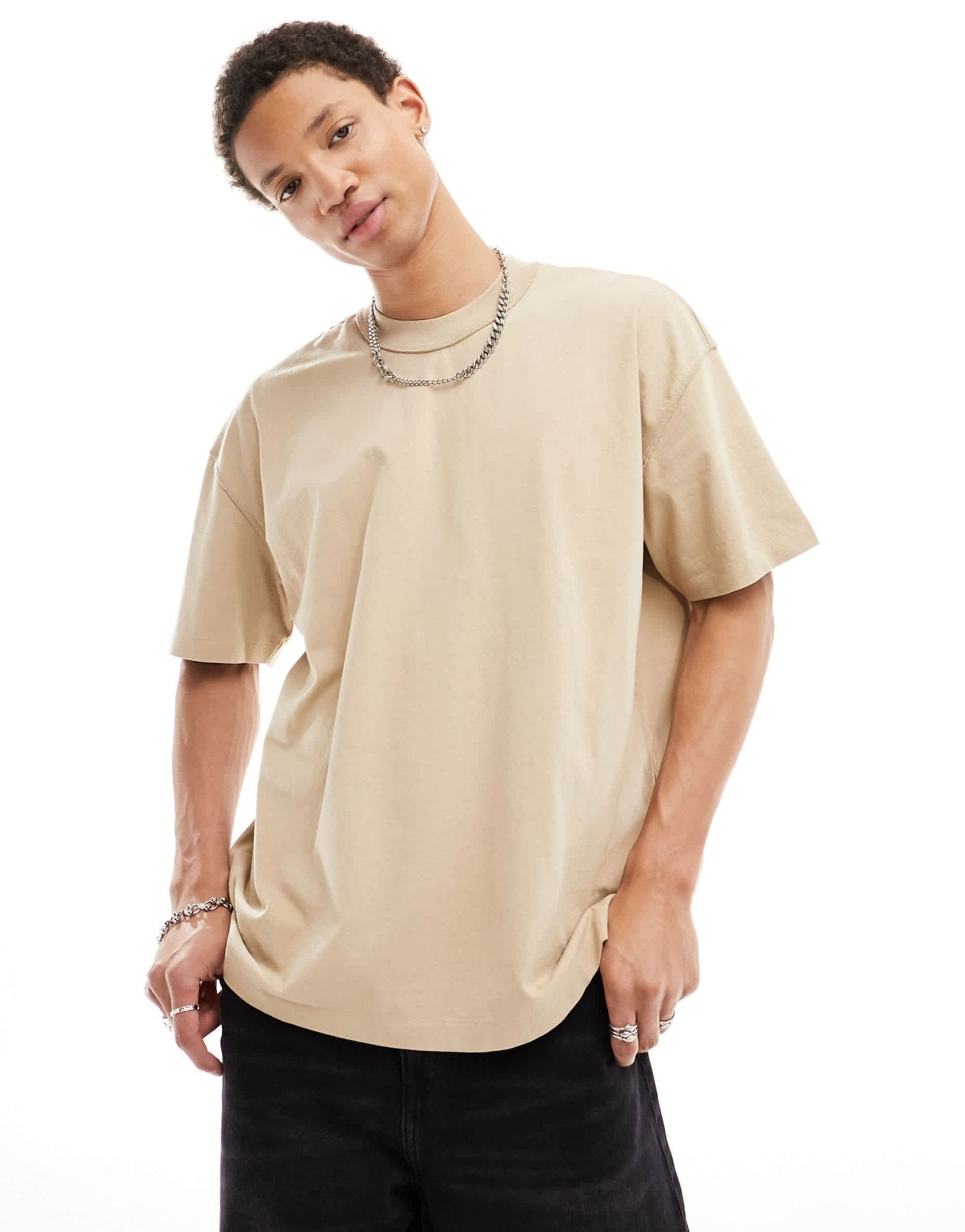 AllSaints Isac oversized t-shirt in toffee taupe - ASOS Sample Sale EU Store