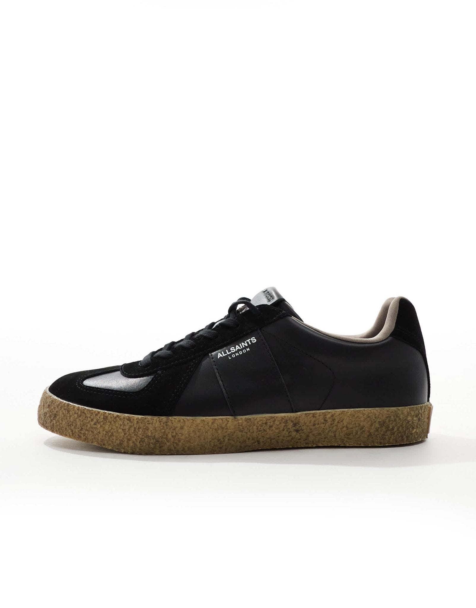 AllSaints jaimee leather low top sneakers in black - ASOS Sample Sale EU Store
