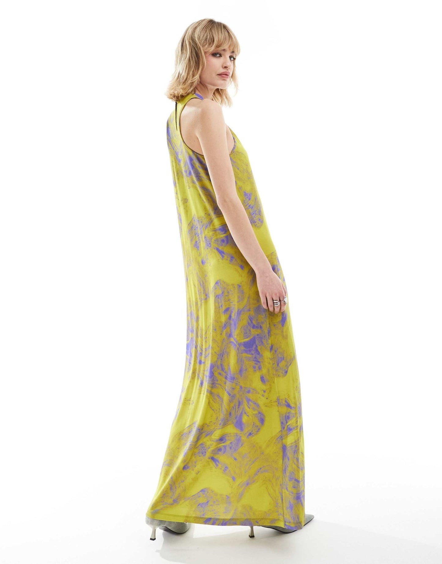 AllSaints Kura Inspiral racer maxi dress in zesty green - ASOS Sample Sale EU Store