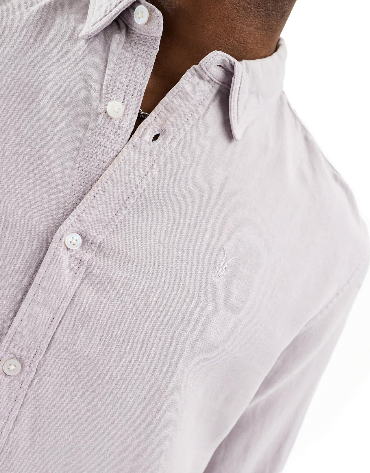AllSaints Laguna linen shirt in lilac - ASOS Sample Sale EU Store