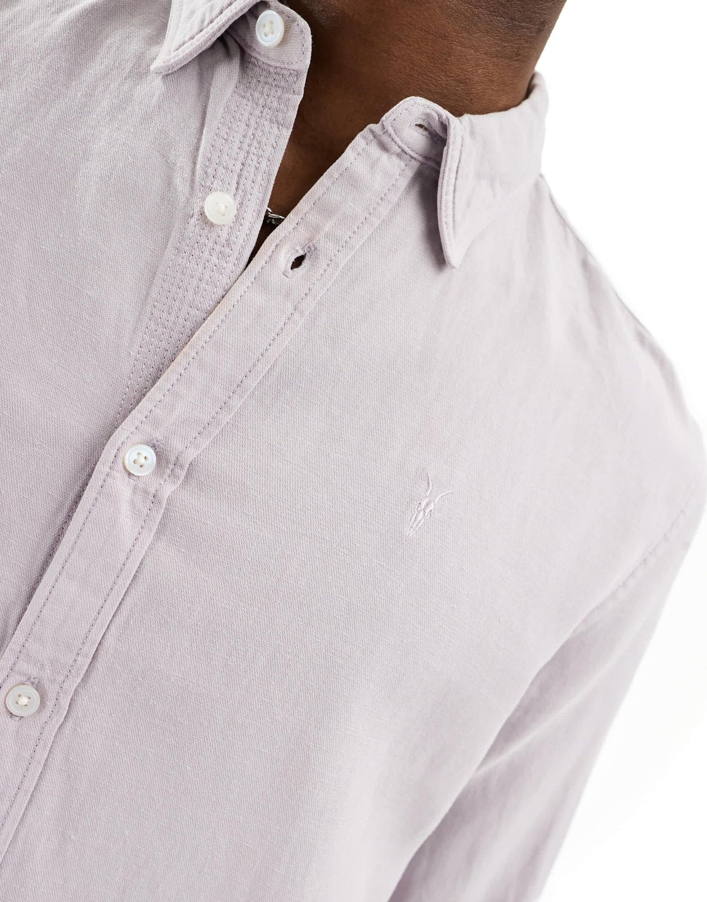 AllSaints Laguna linen shirt in lilac - ASOS Sample Sale EU Store