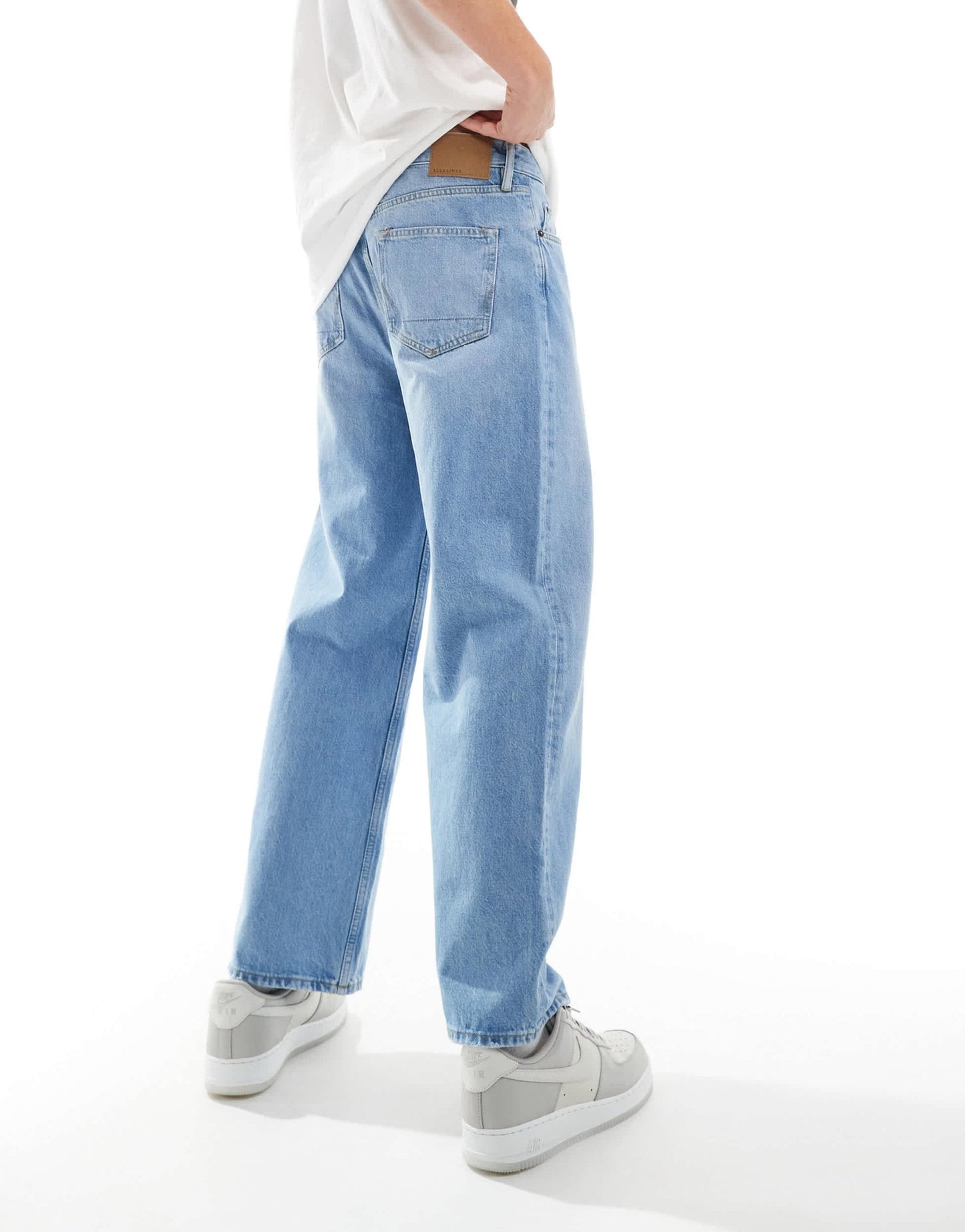 AllSaints Lenny straight leg jeans in light indigo - ASOS Sample Sale EU Store
