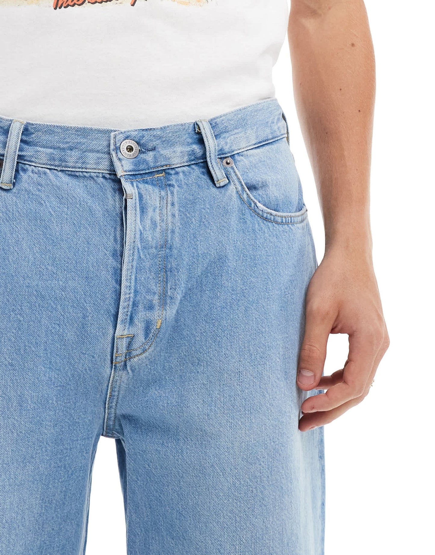AllSaints Lenny straight leg jeans in light indigo - ASOS Sample Sale EU Store
