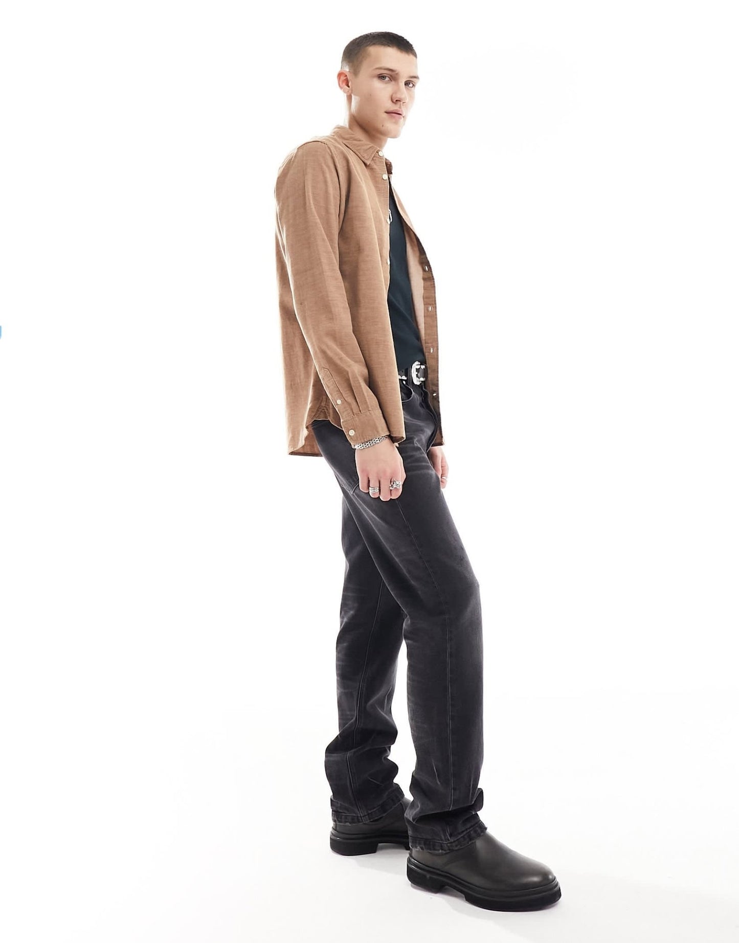 AllSaints Lorella shirt in camel brown - ASOS Sample Sale EU Store
