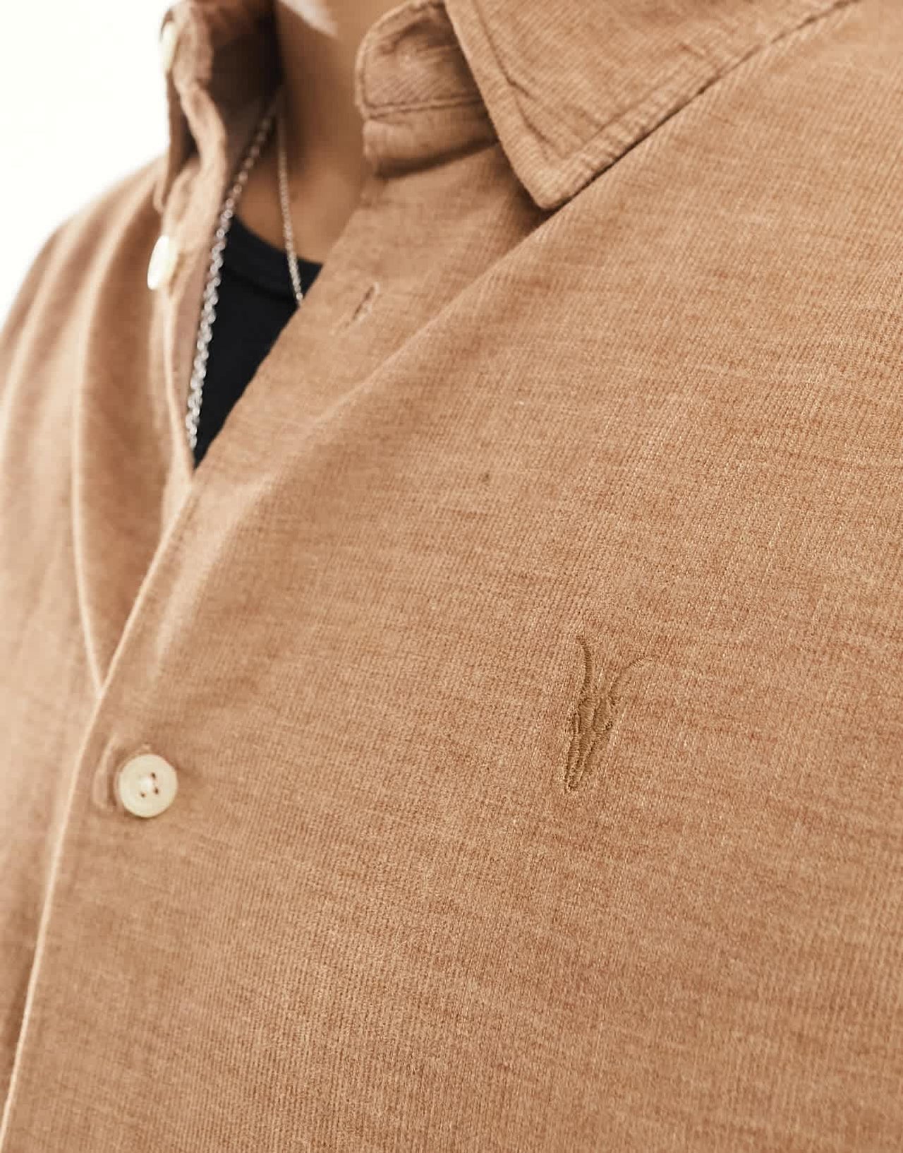 AllSaints Lorella shirt in camel brown - ASOS Sample Sale EU Store