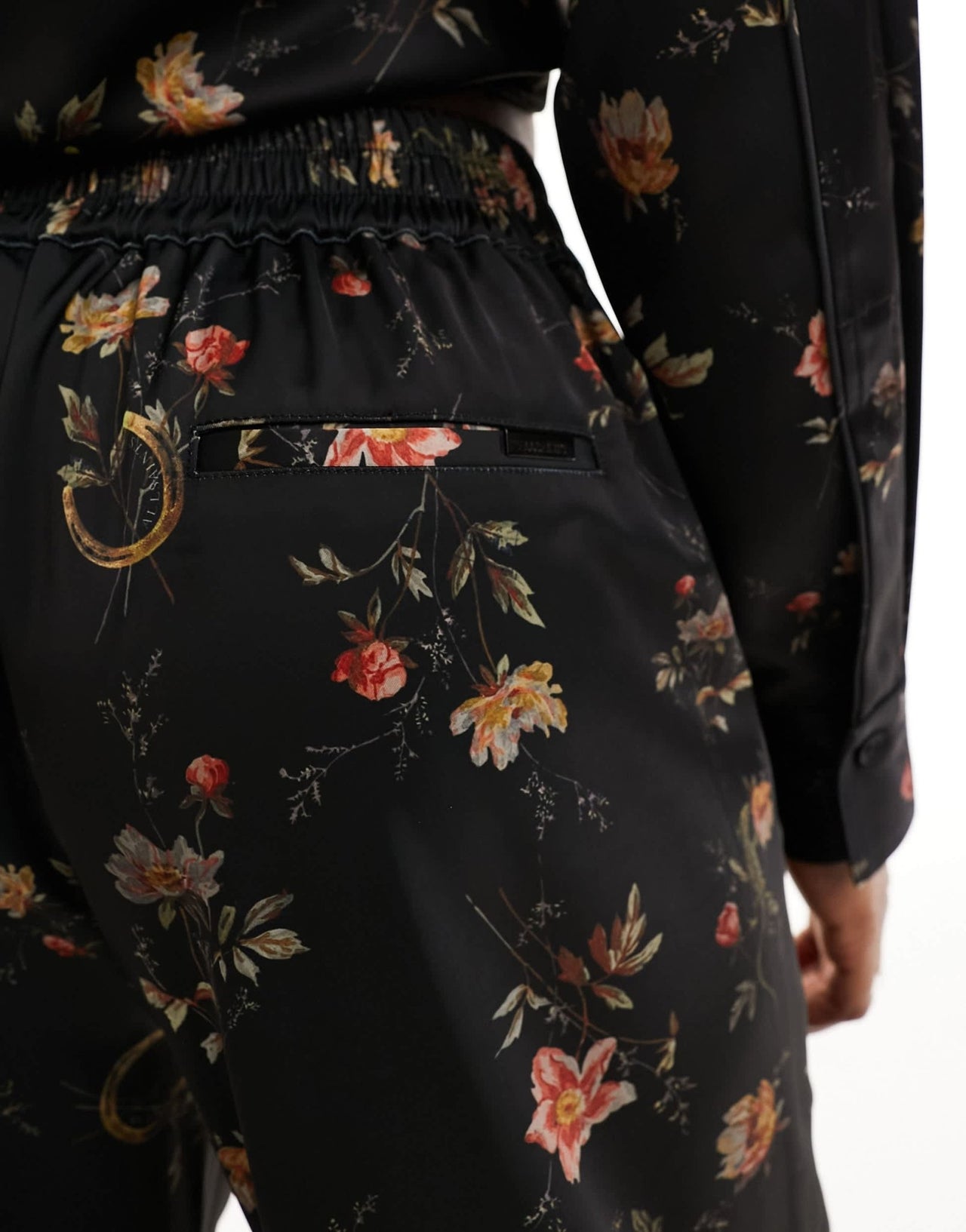 AllSaints Louisa Tanana trousers in black floral - ASOS Sample Sale EU Store