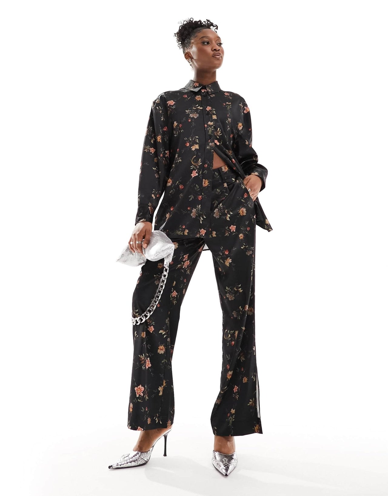 AllSaints Louisa Tanana trousers in black floral - ASOS Sample Sale EU Store