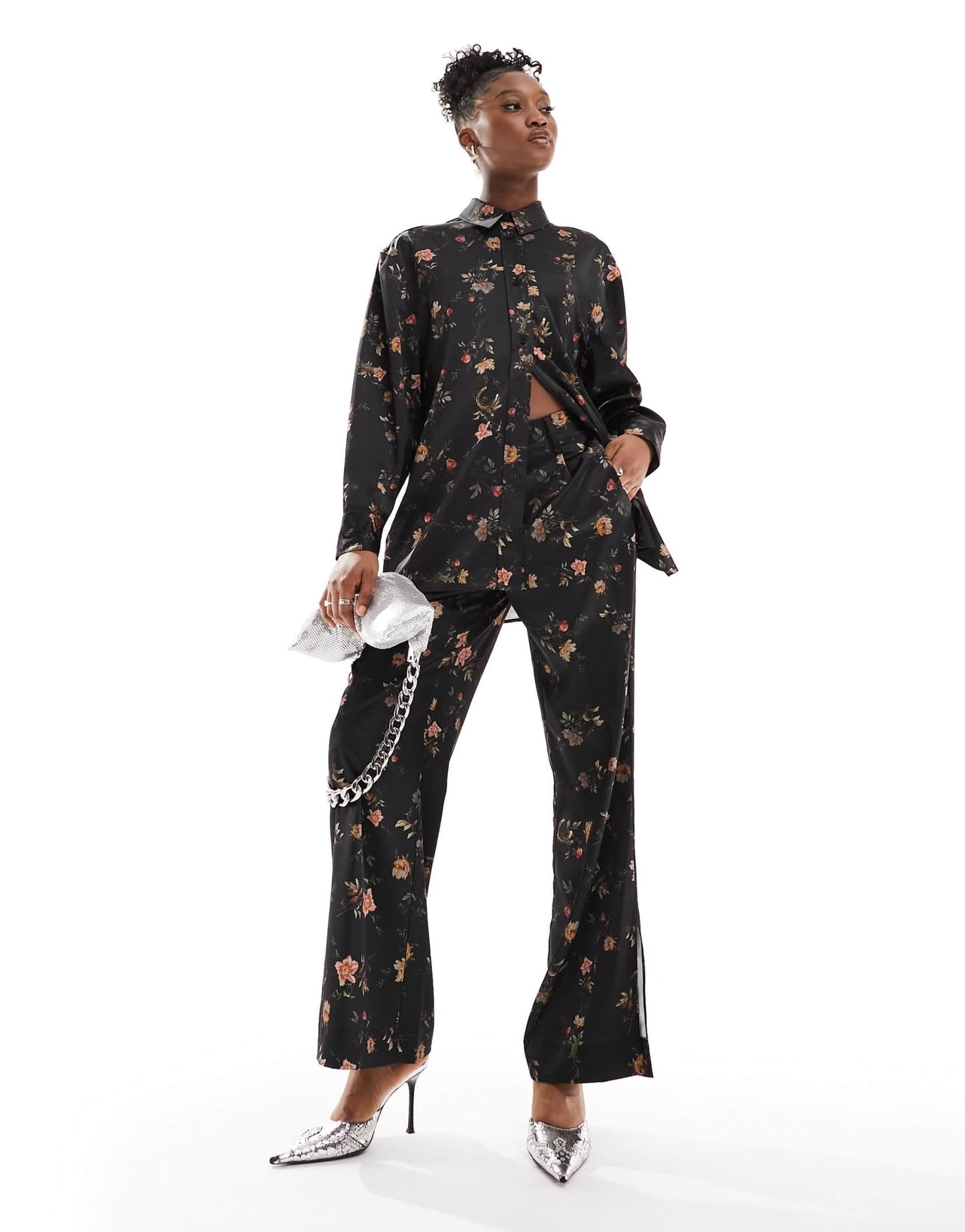 AllSaints Louisa Tanana trousers in black floral - ASOS Sample Sale EU Store