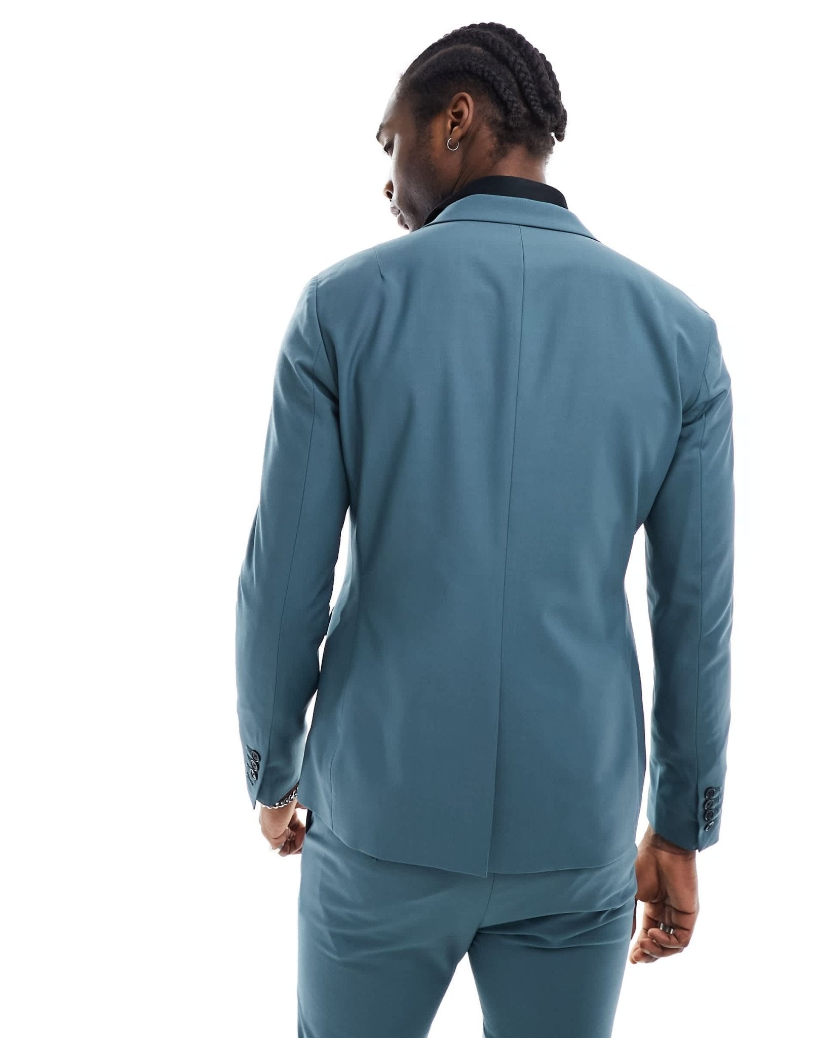 AllSaints Moad suit blazer in petrol blue - ASOS Sample Sale EU Store