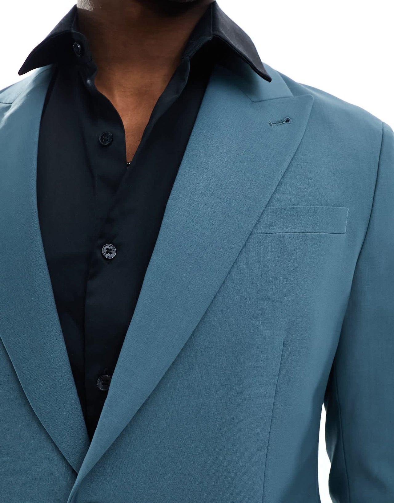 AllSaints Moad suit blazer in petrol blue - ASOS Sample Sale EU Store