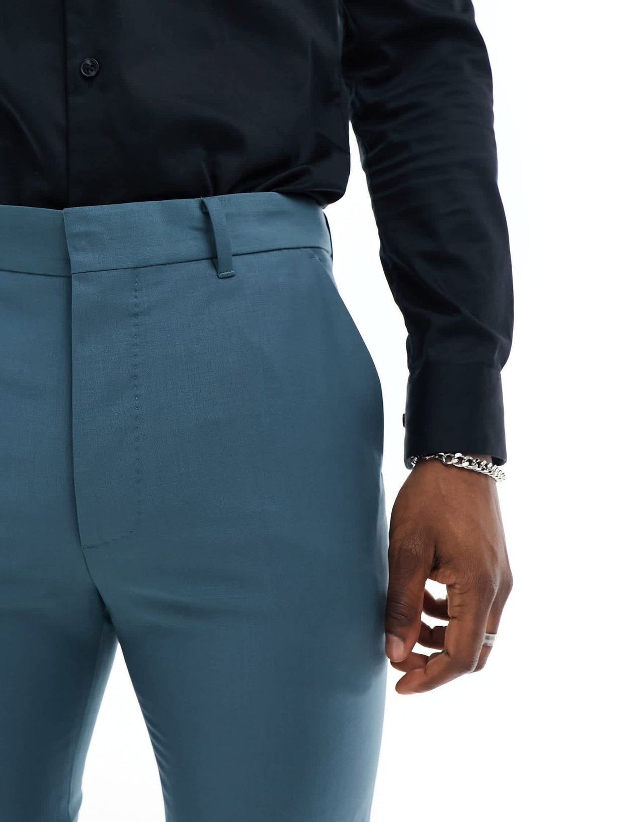 AllSaints Moad suit trousers in petrol blue - ASOS Sample Sale EU Store
