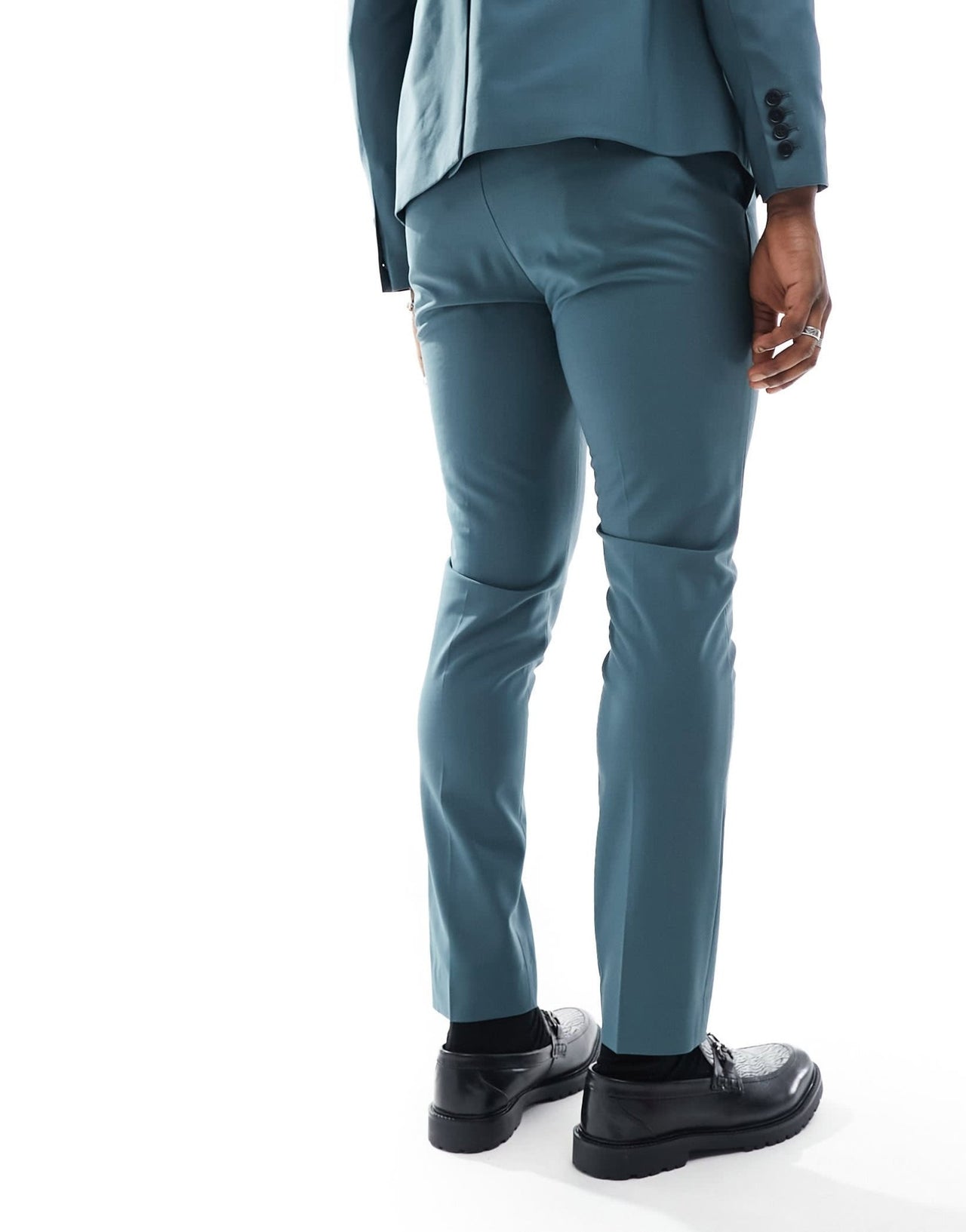 AllSaints Moad suit trousers in petrol blue - ASOS Sample Sale EU Store