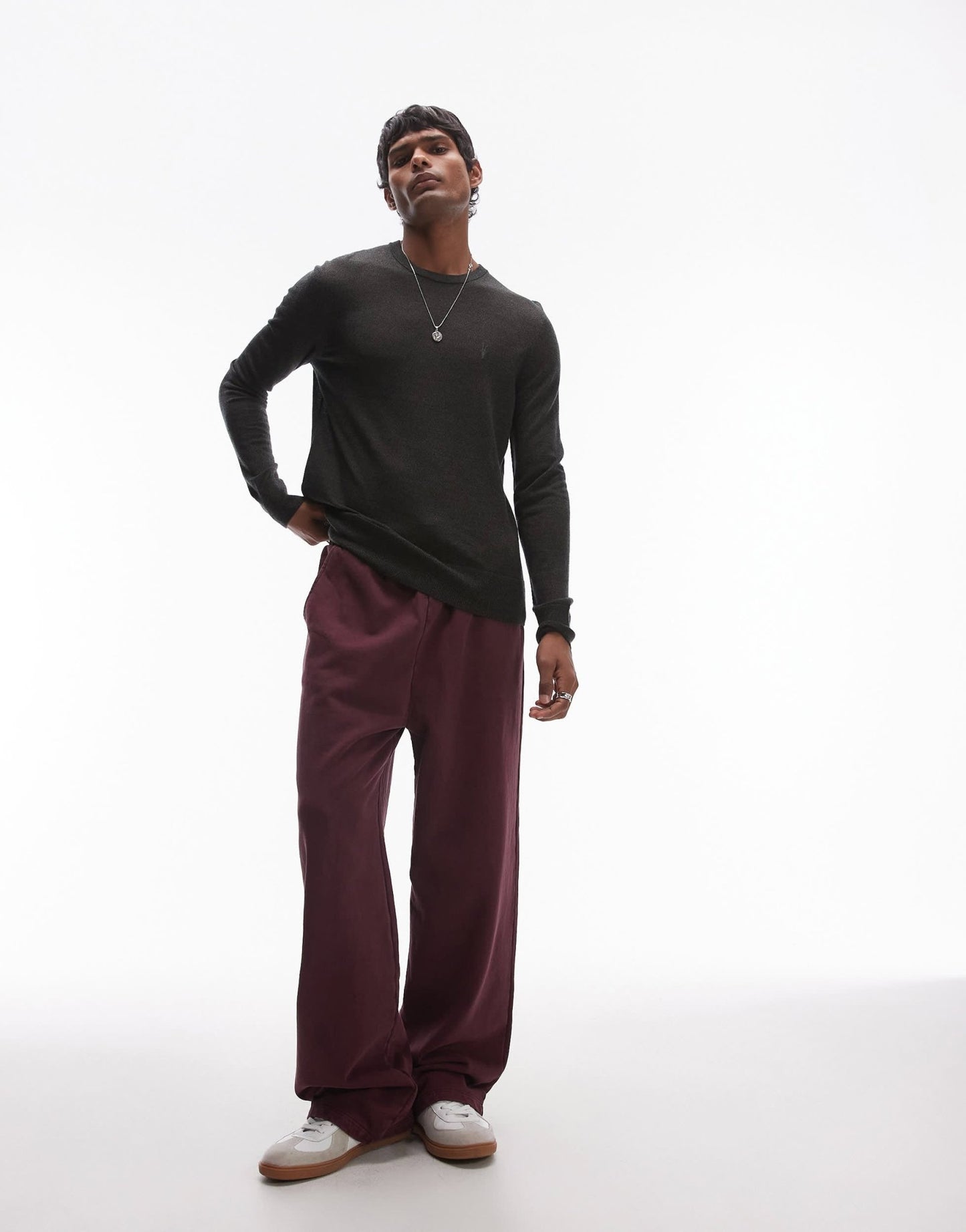 AllSaints Mode Merino knit jumper in dark green - ASOS Sample Sale EU Store