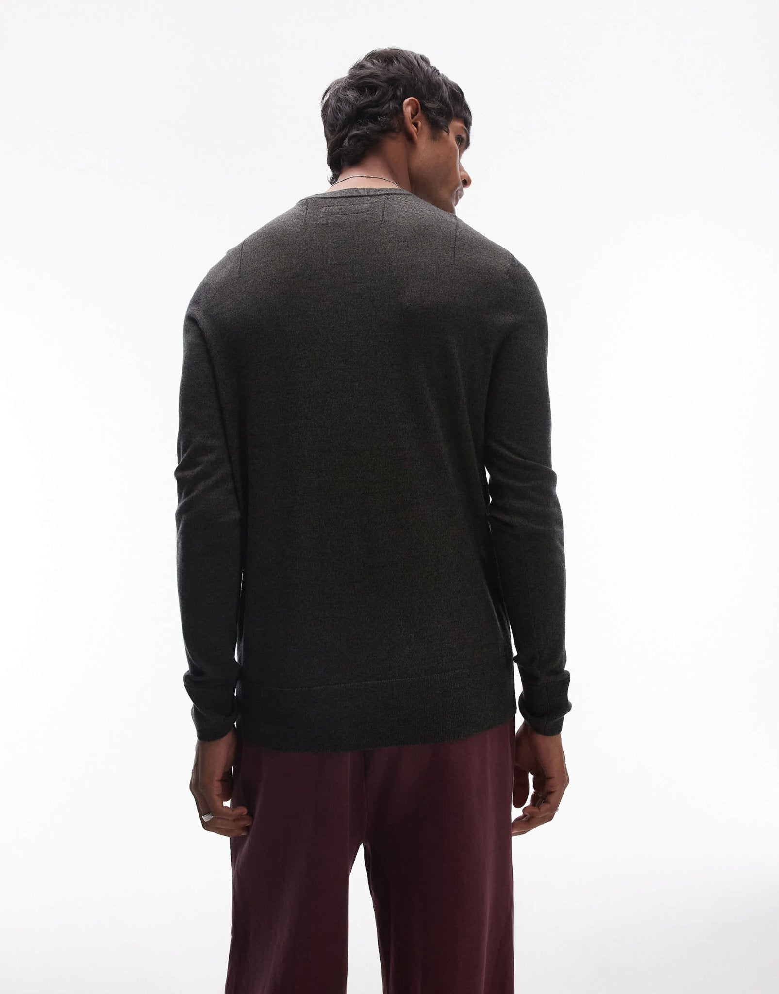 AllSaints Mode Merino knit jumper in dark green - ASOS Sample Sale EU Store