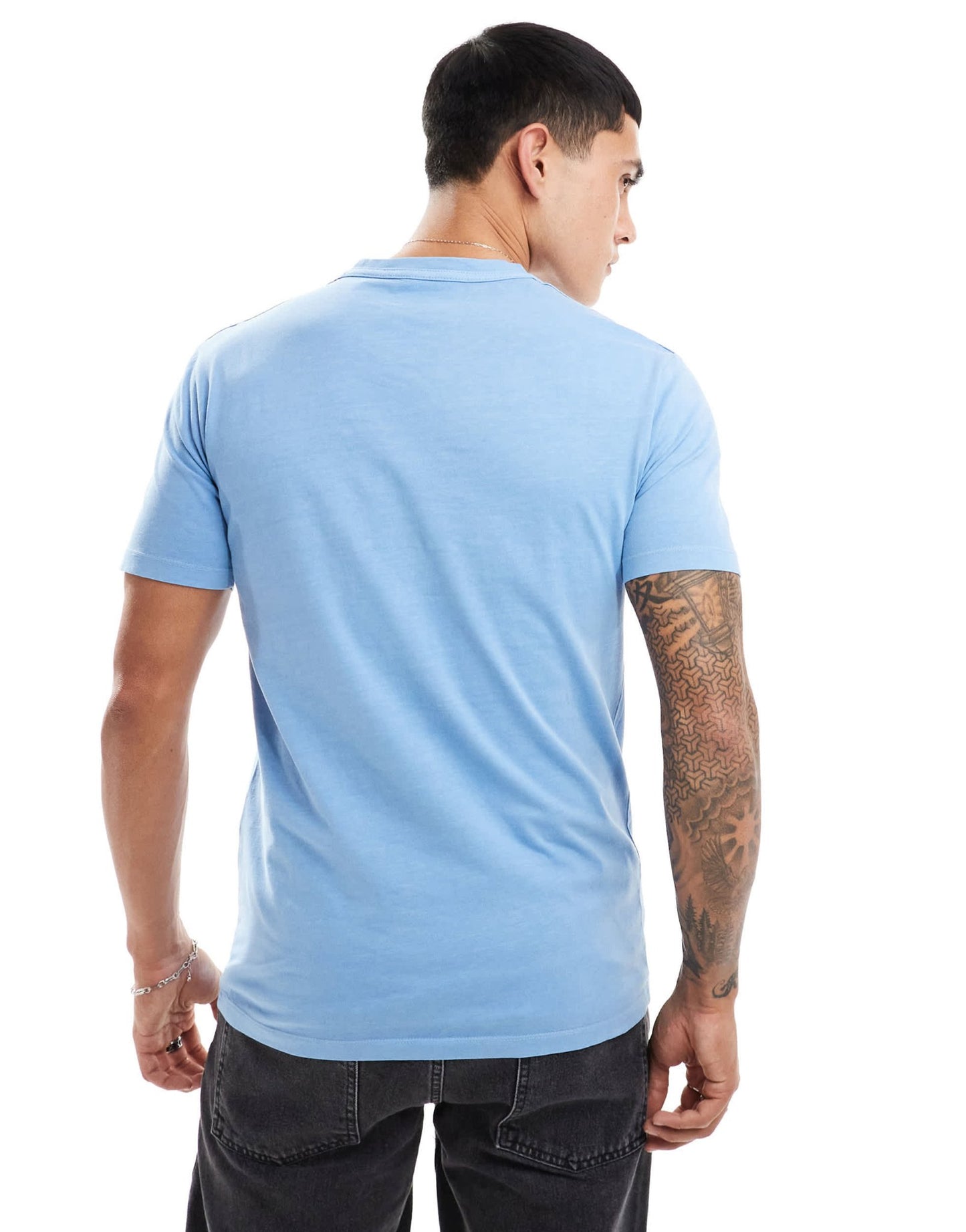AllSaints Ossage crew t-shirt in pale blue - ASOS Sample Sale EU Store