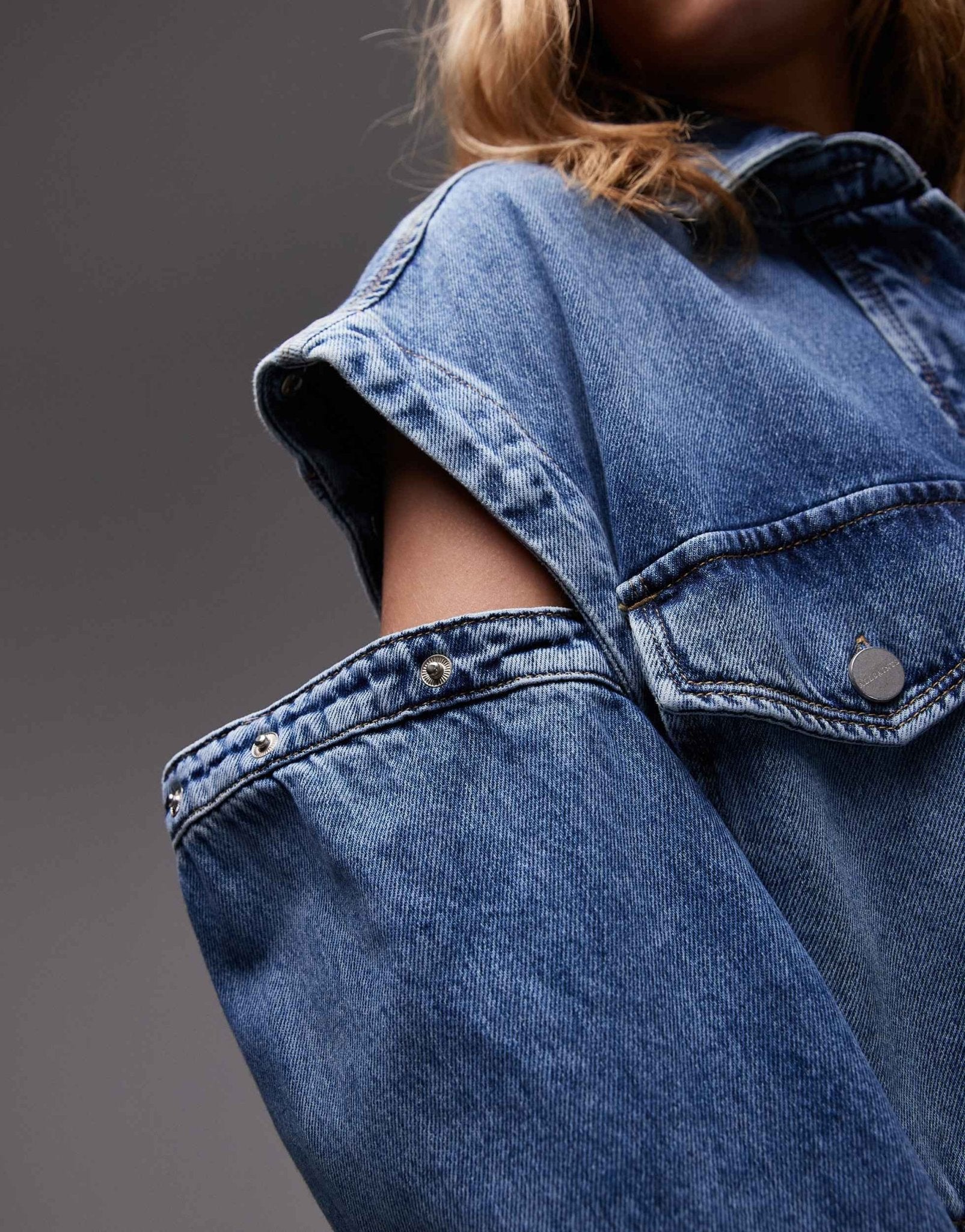 AllSaints snap dress in mid indigo - ASOS Sample Sale EU Store