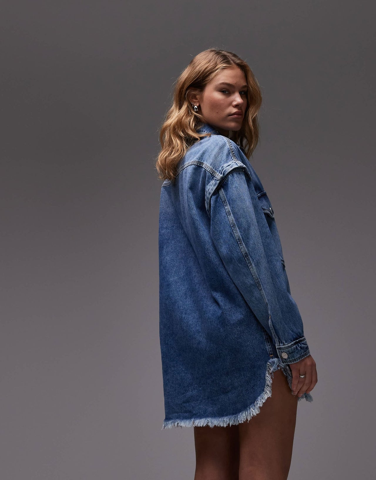 AllSaints snap dress in mid indigo - ASOS Sample Sale EU Store