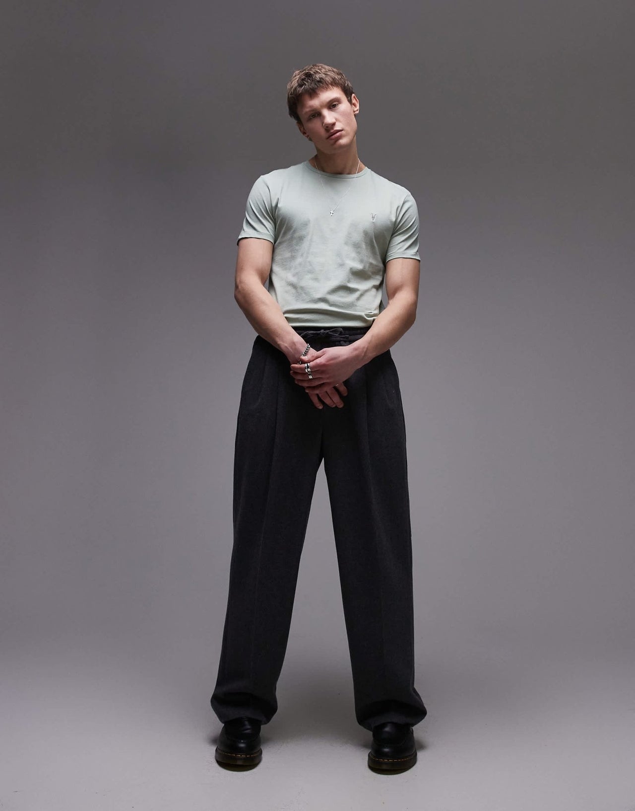AllSaints Tonic short sleeve crew neck t-shirt in eden green - ASOS Sample Sale EU Store