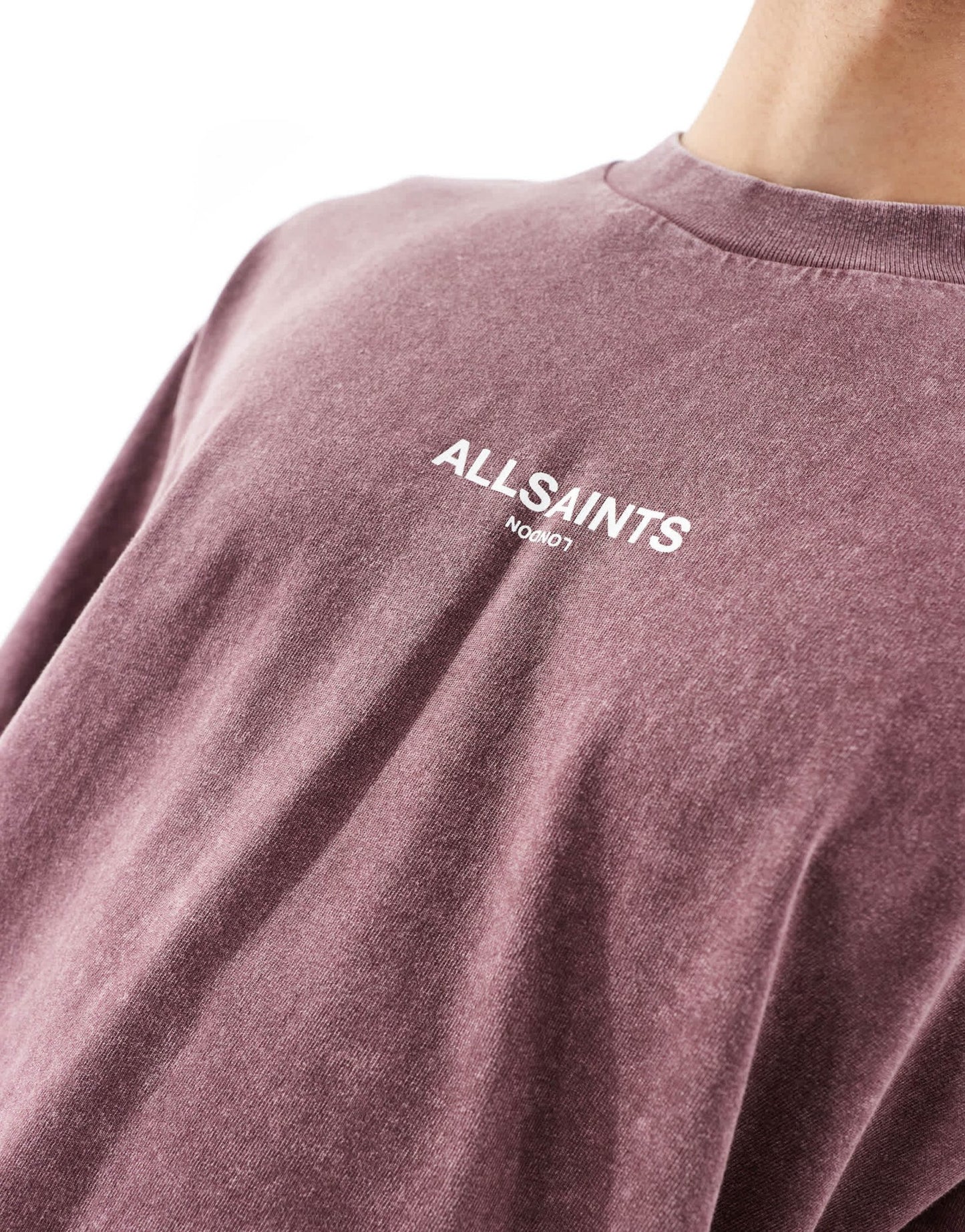 AllSaints Underground oversized t-shirt in stone wash purple exclusive to asos - PURPLE - ASOS Sample Sale EU Store
