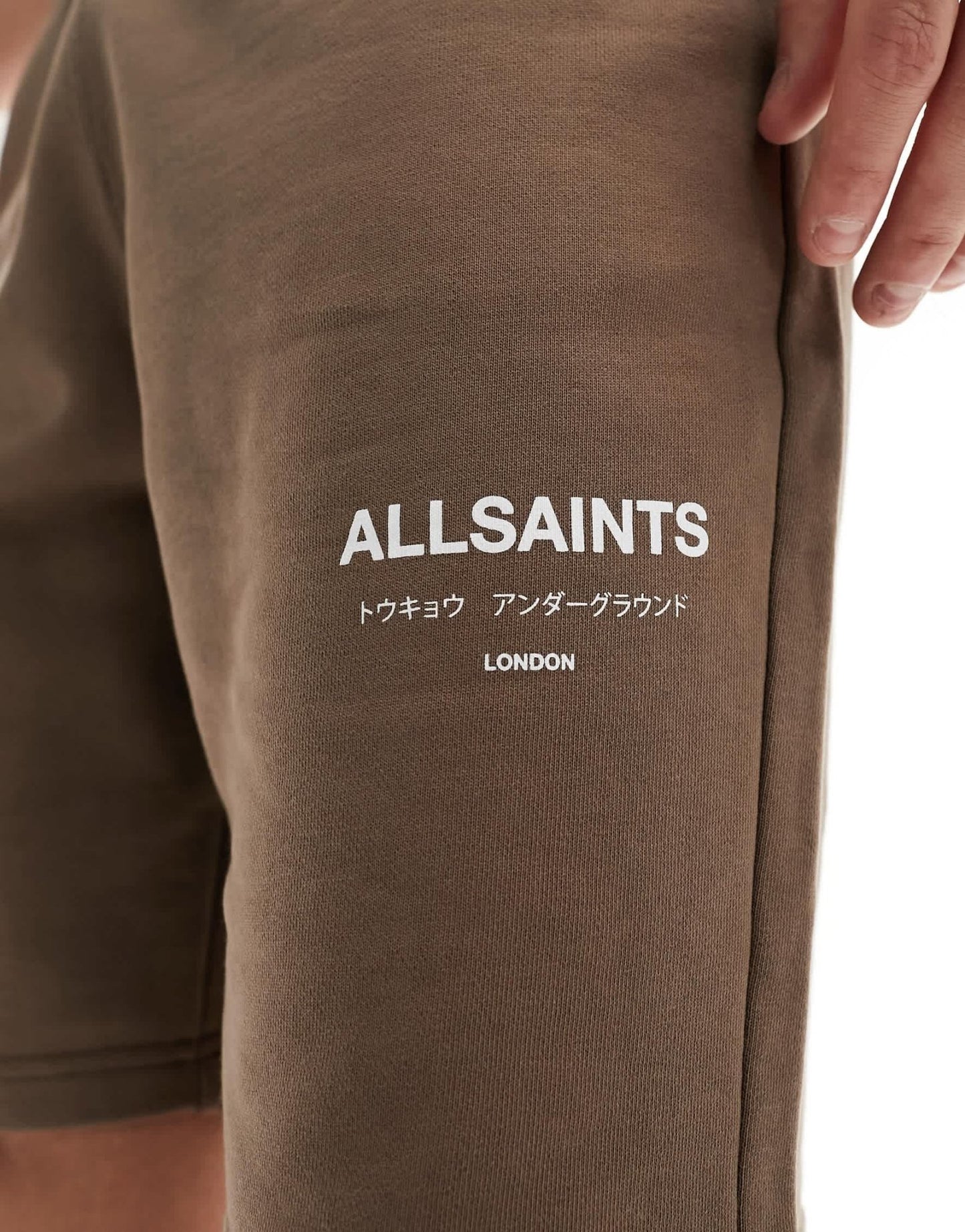 AllSaints Underground sweat shorts in brown exclusive to asos - ASOS Sample Sale EU Store