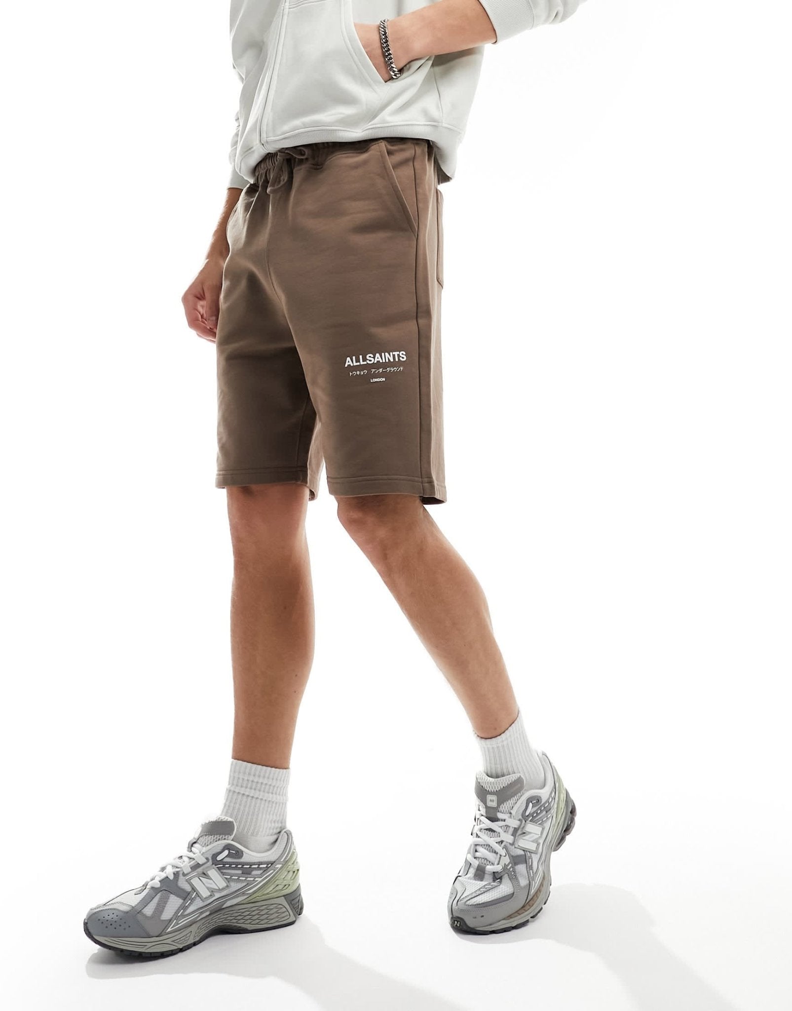 AllSaints Underground sweat shorts in brown exclusive to asos - ASOS Sample Sale EU Store