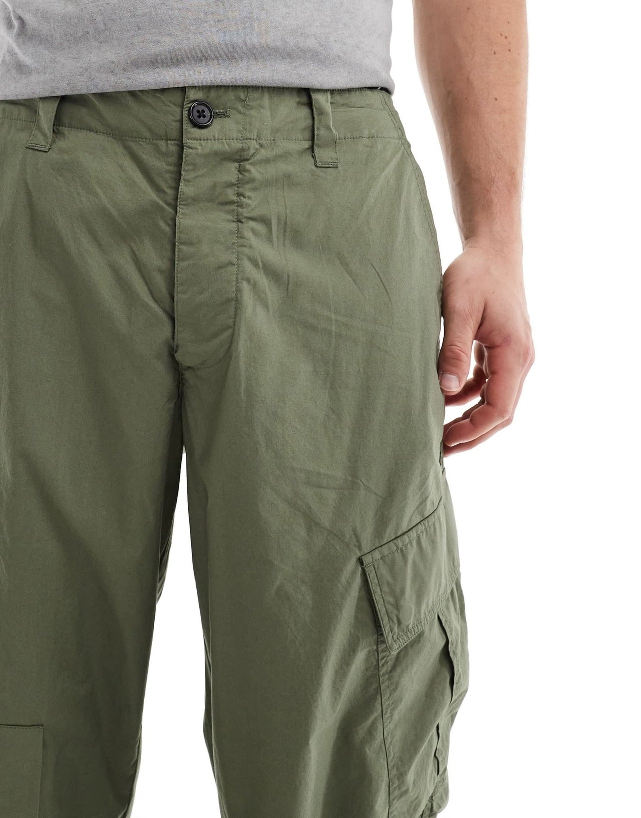 AllSaints Verge straight leg cargo trousers in khaki - ASOS Sample Sale EU Store