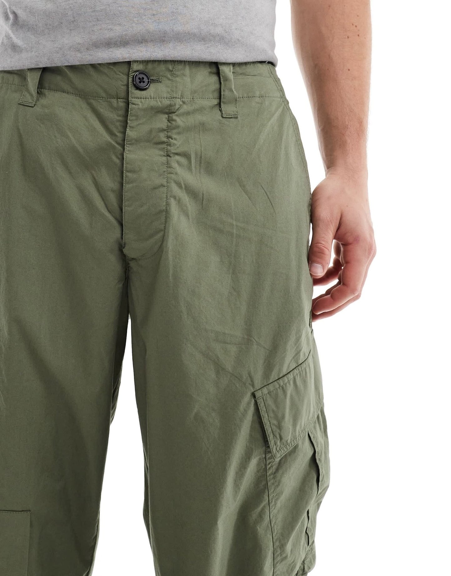 AllSaints Verge straight leg cargo trousers in khaki - ASOS Sample Sale EU Store