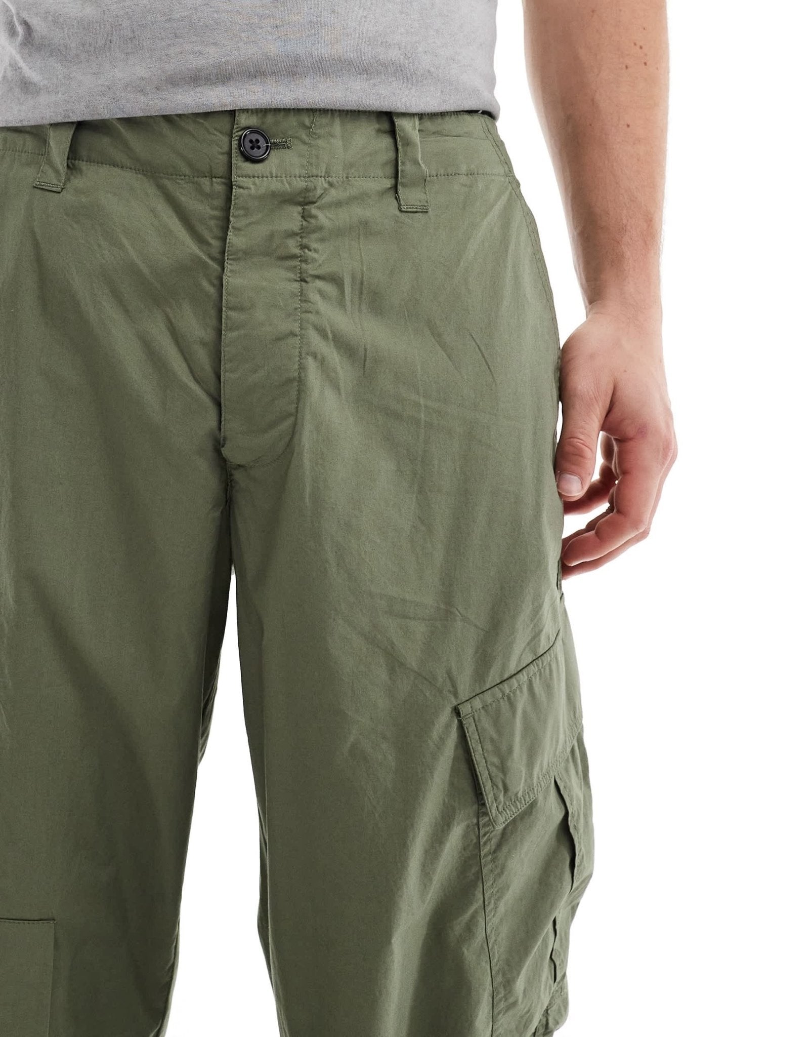 AllSaints Verge straight leg cargo trousers in khaki - ASOS Sample Sale EU Store