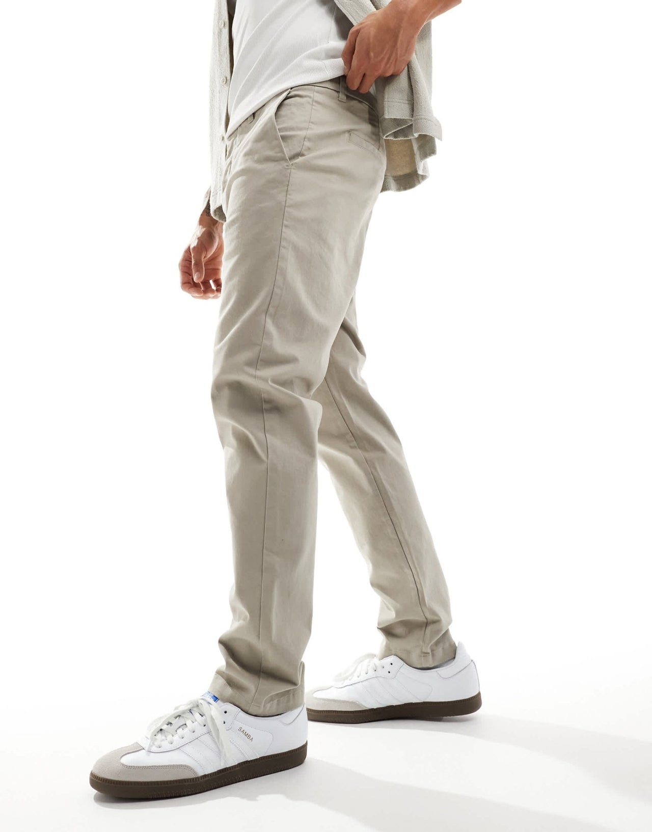 AllSaints Walde chino trousers in grey - ASOS Sample Sale EU Store