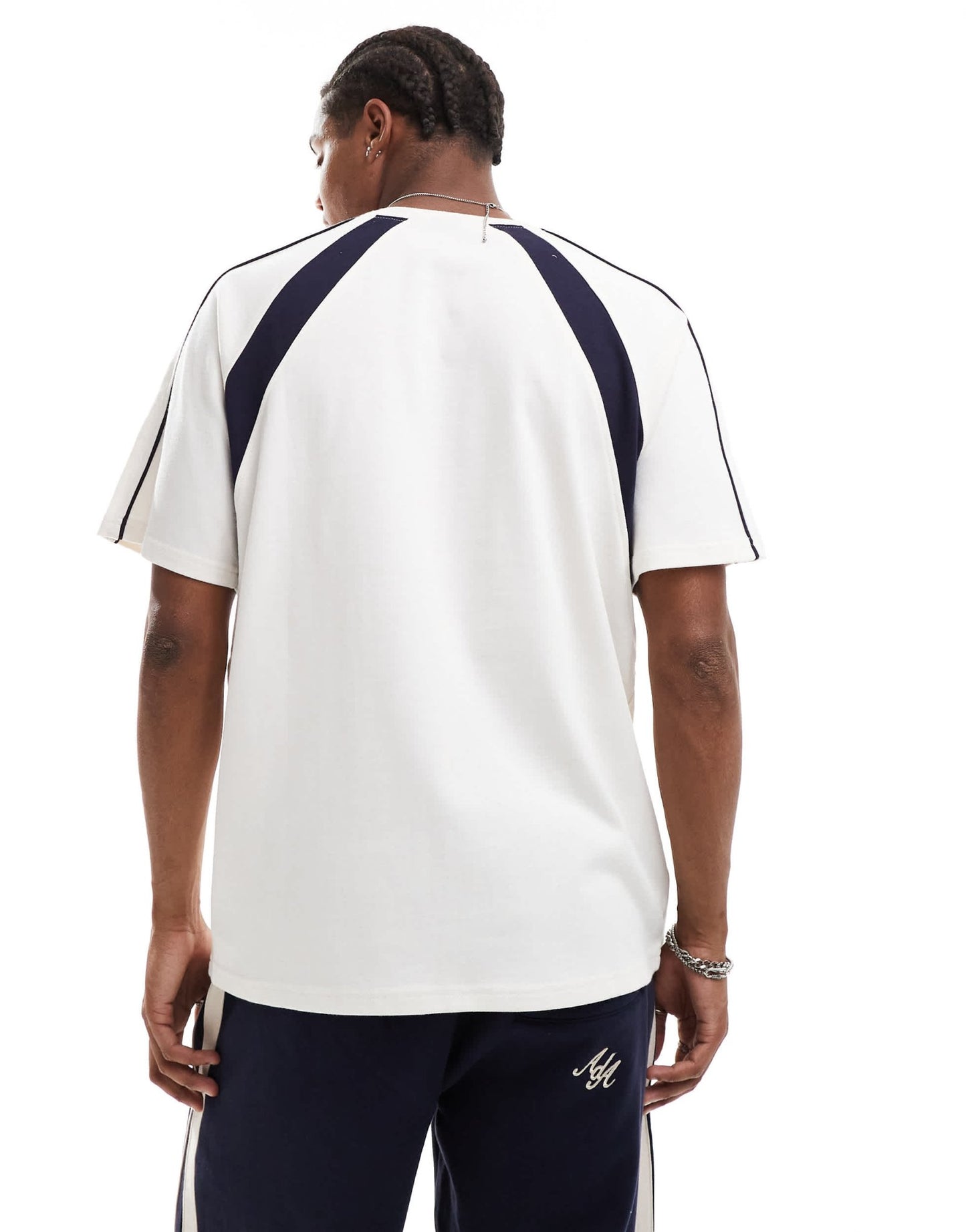 Alma de Ace t-shirt with contrast panel detail in white - ASOS Sample Sale EU Store