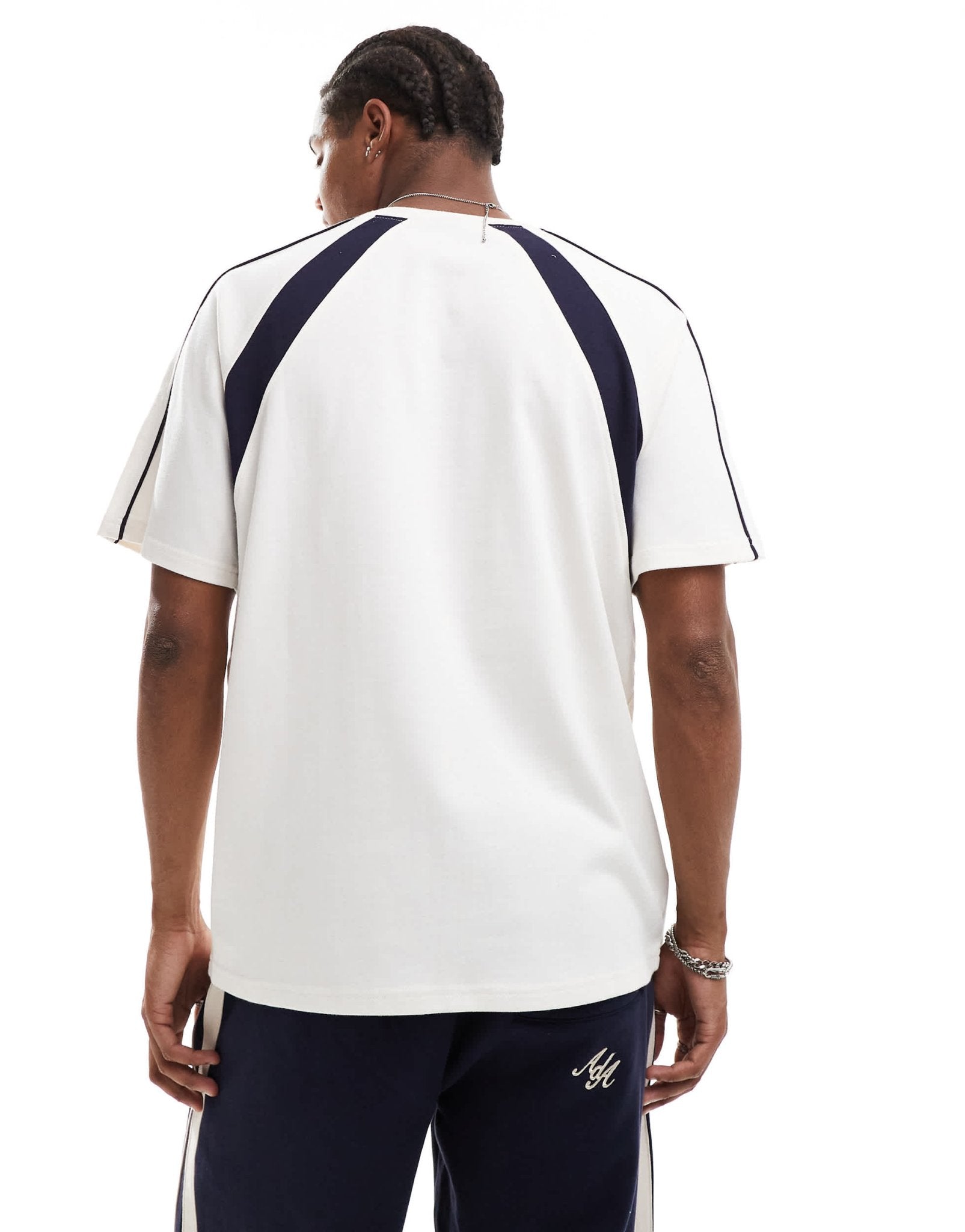 Alma de Ace t-shirt with contrast panel detail in white - ASOS Sample Sale EU Store