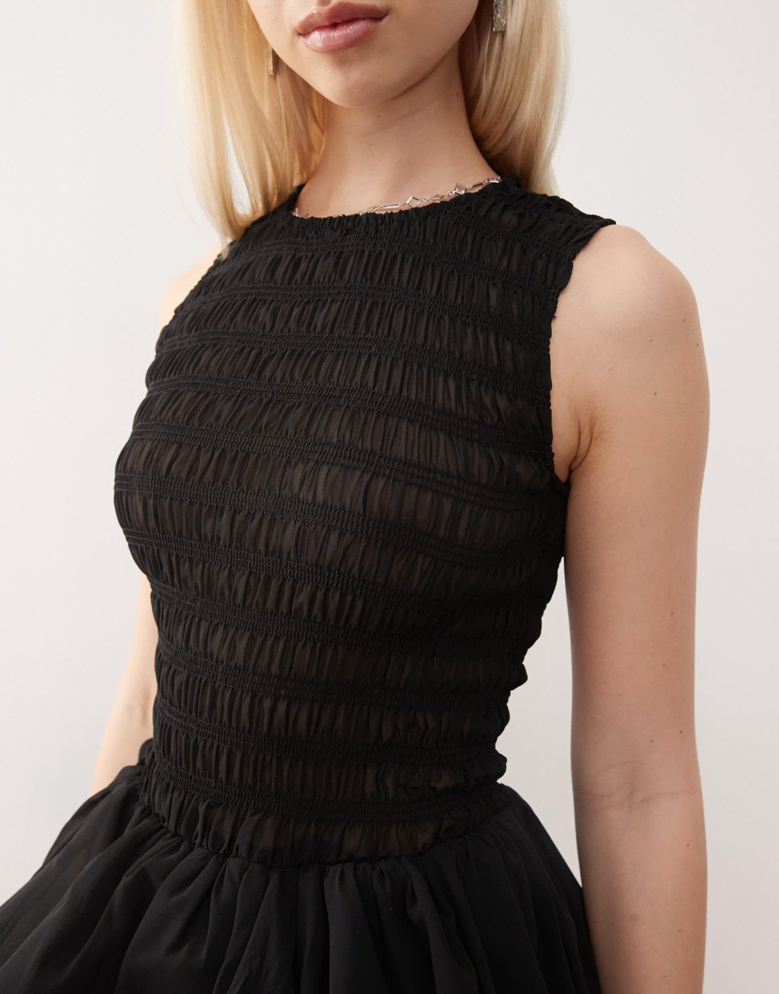 Amy Lynn Eleanor sleeveless puffball mini dress in black - ASOS Sample Sale EU Store