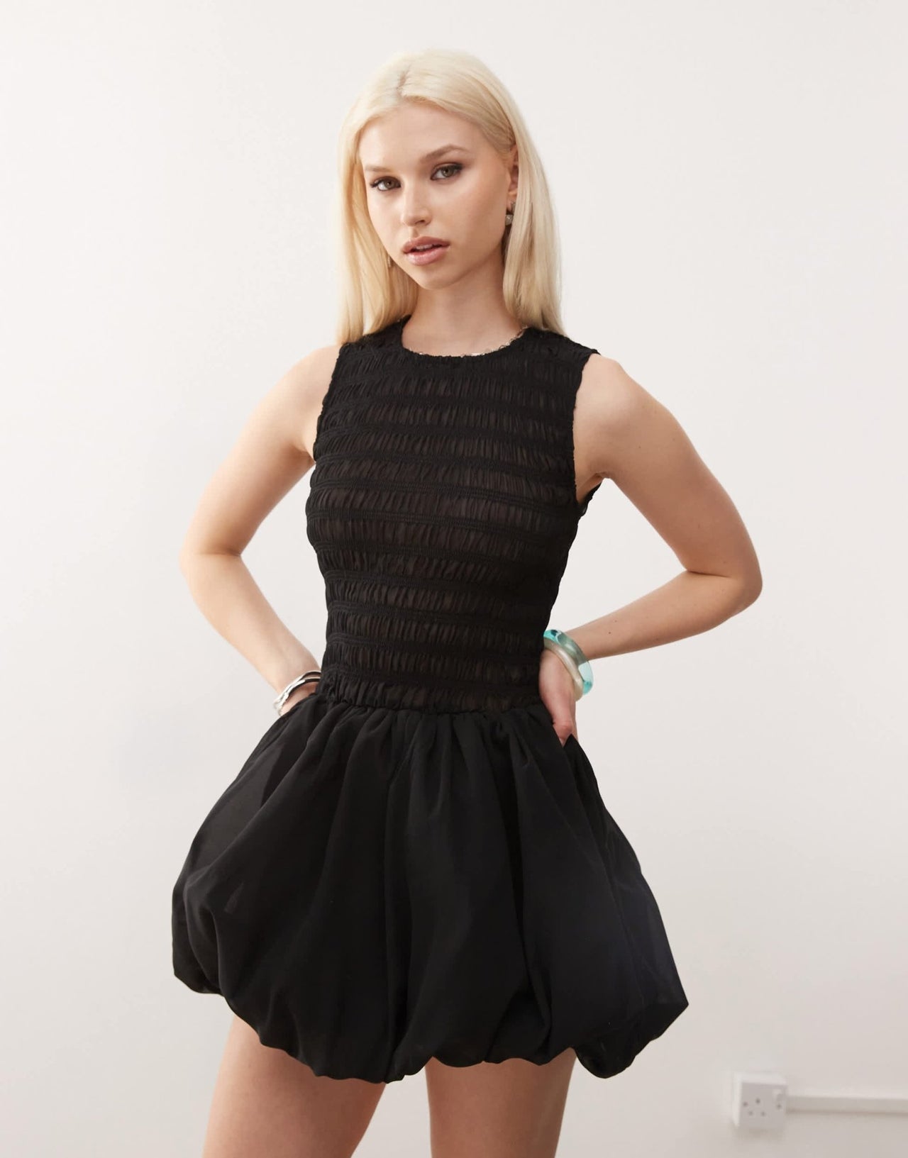 Amy Lynn Eleanor sleeveless puffball mini dress in black - ASOS Sample Sale EU Store