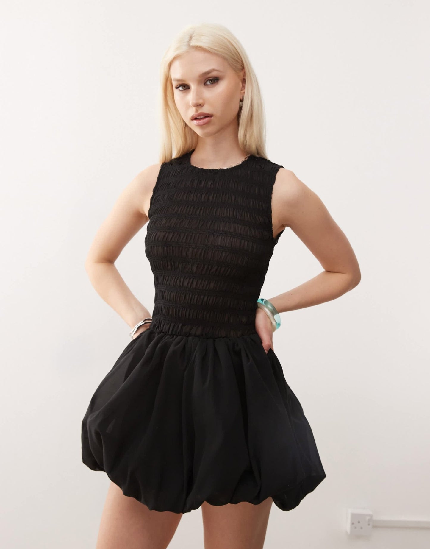 Amy Lynn Eleanor sleeveless puffball mini dress in black - ASOS Sample Sale EU Store